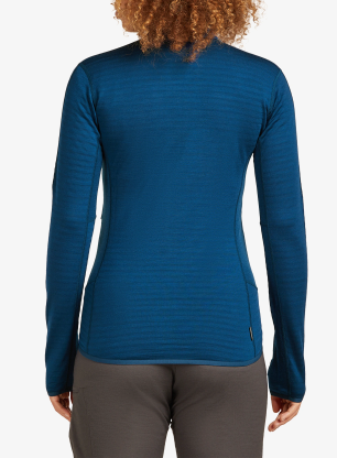 Ženska dukserica na otkopčavanje Icebreaker Merino Blend 300 RealFleece Descender LS Zip - atlantis