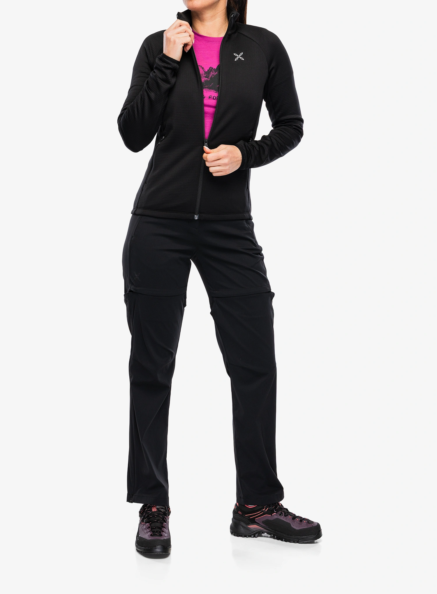 Ženska dukserica na otkopčavanje Montura Fadis Grid Maglia - black