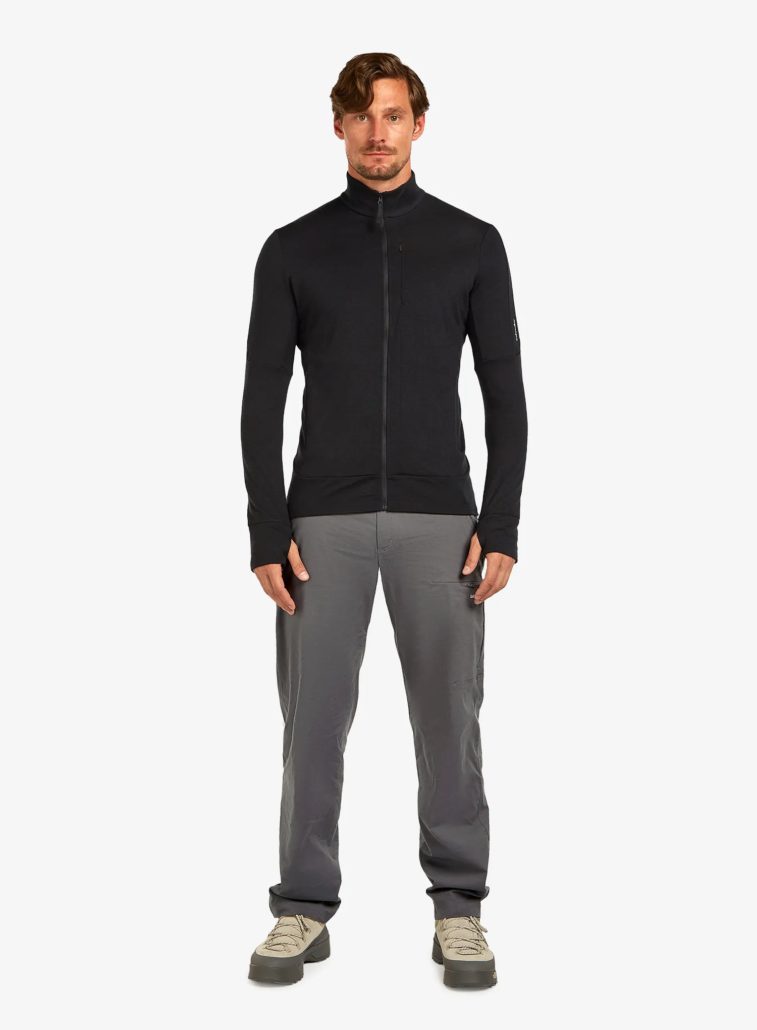 Dukserica na otkopčavanje Icebreaker Merino 260 Quantum IV LS Zip - black