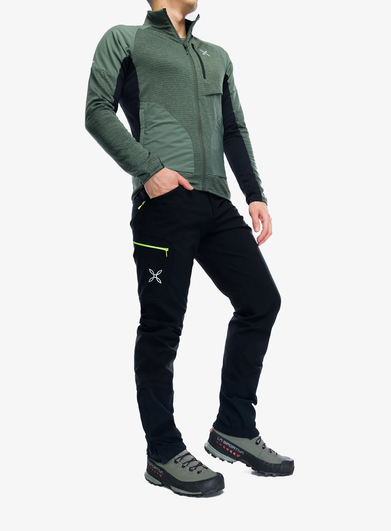 Dukserica na otkopčavanje Montura Thermal Grid 2 Maglia - sage green