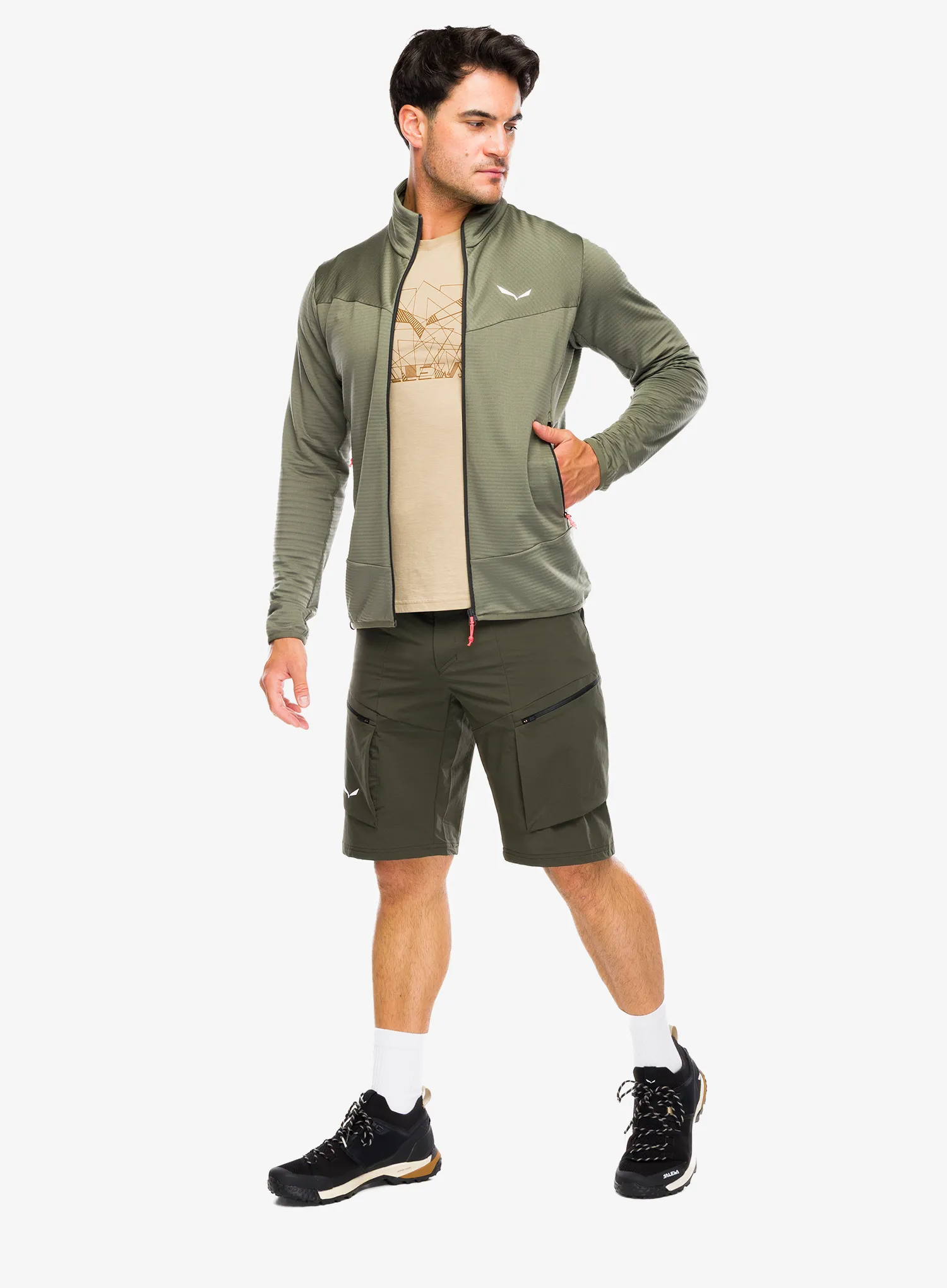 Dukserica na otkopčavanje Salewa Puez Altavia PL Jacket - faded green