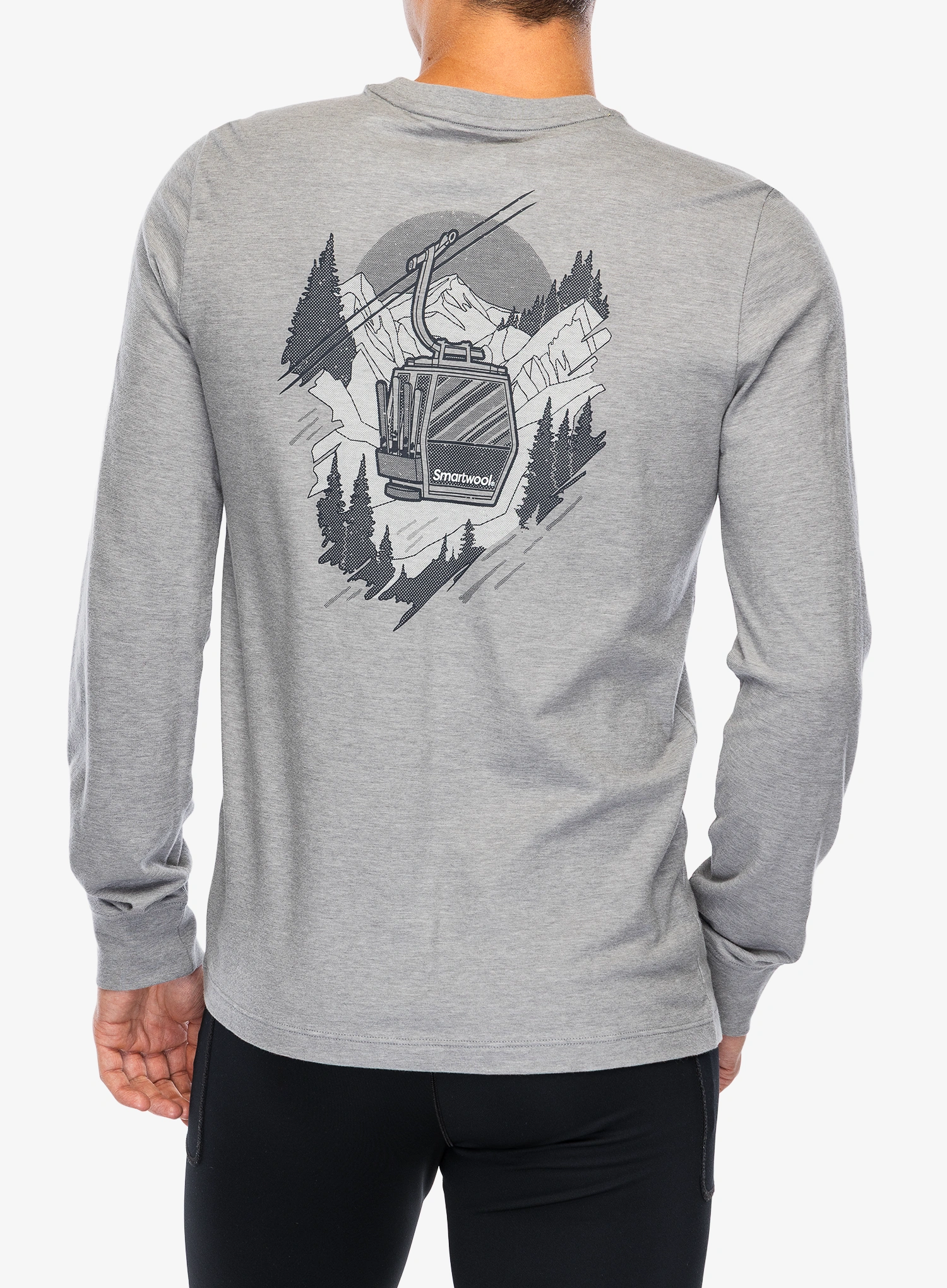 Dukserica Smartwool Gondola View Long Sleeve Graphic Tee - light gray heather