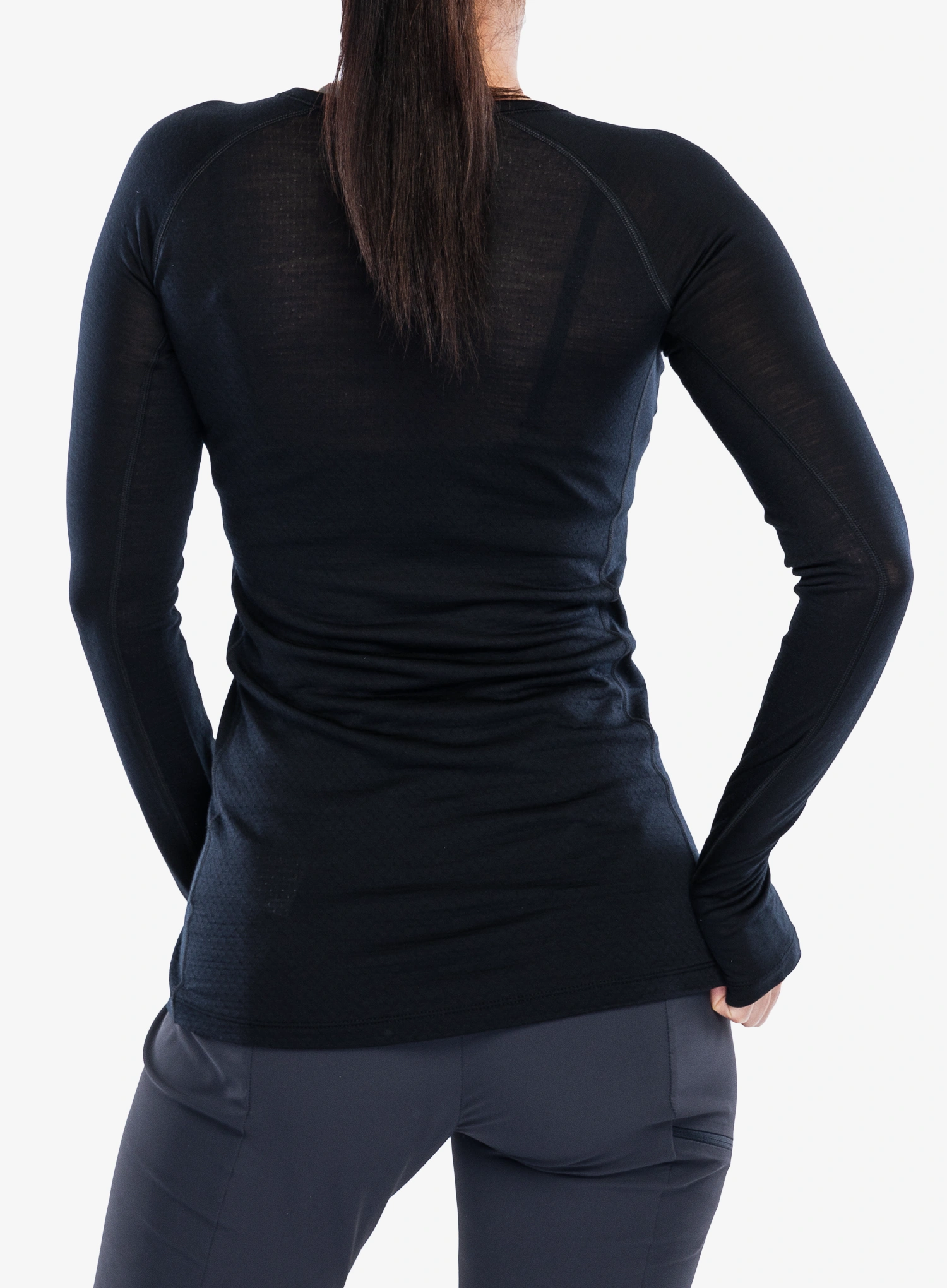 Ženska termoaktivna dukserica Icebreaker Merino Blend 125 ZoneKnit LS Crewe - black