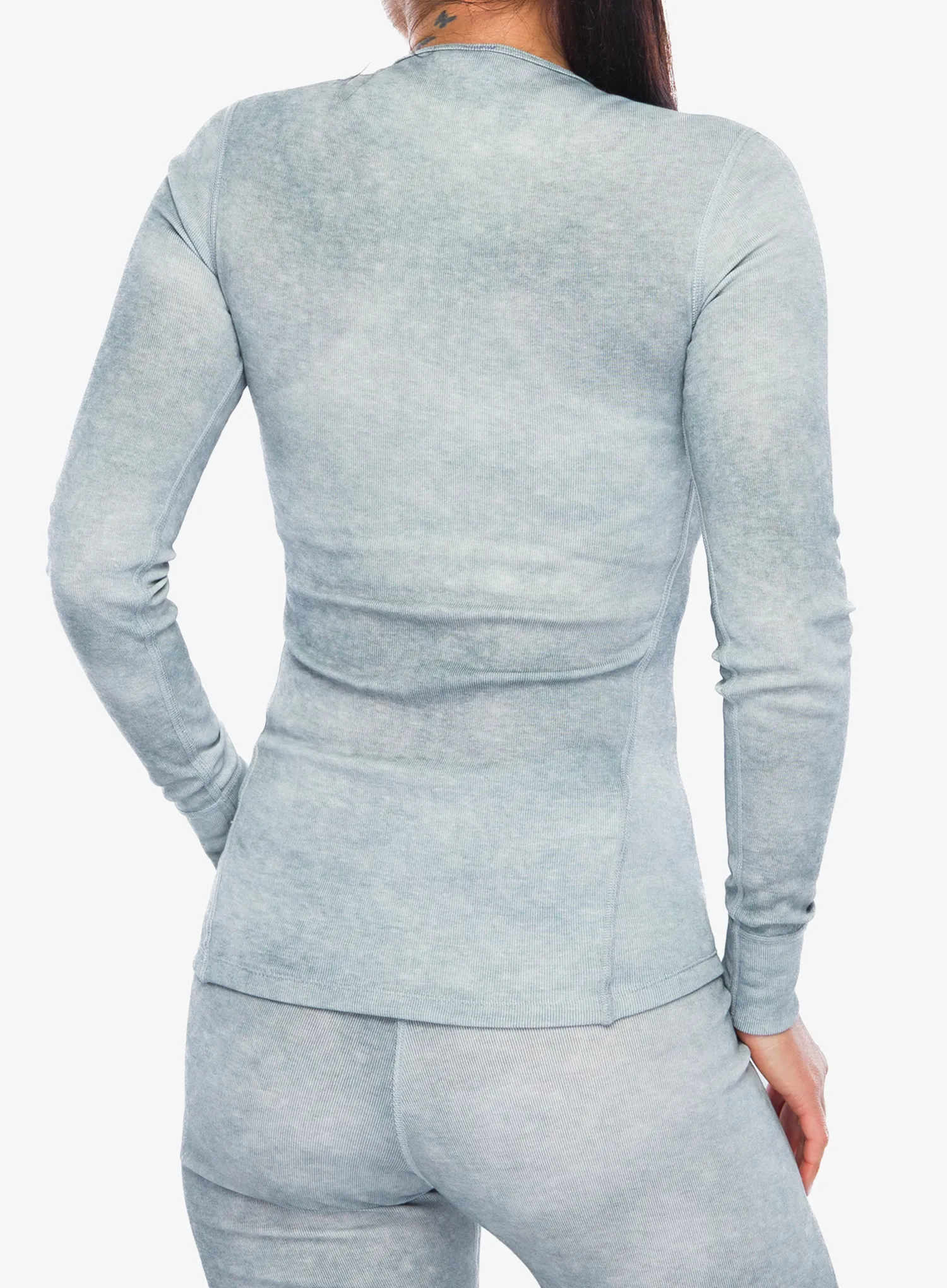 Ženska termoaktivna dukserica Odlo Active Warm X Pow BL Top Crew Neck L/S - silver grey