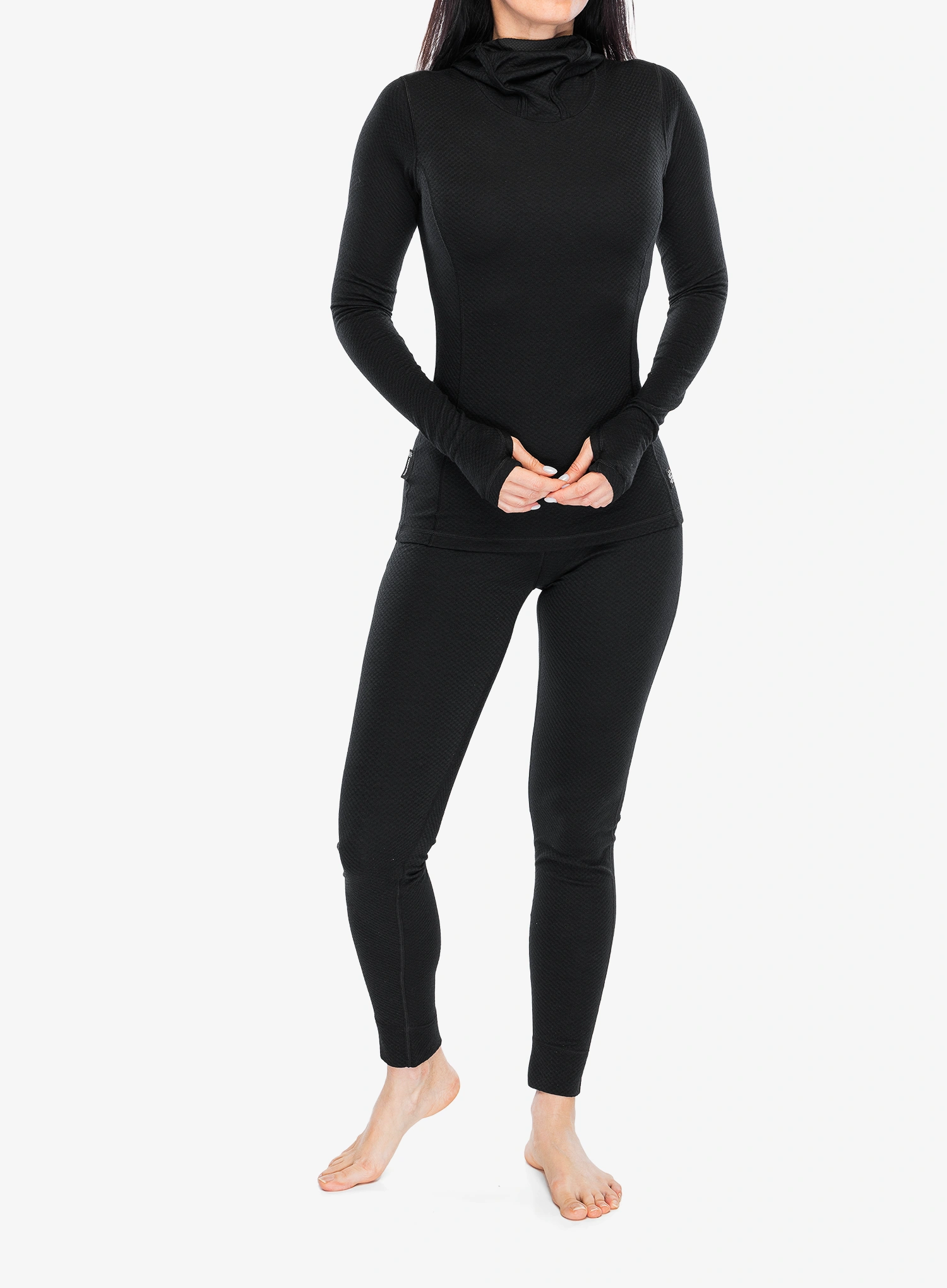 Ženska termoaktivna dukserica Sensor Merino DF Tee L/S Hooded - black