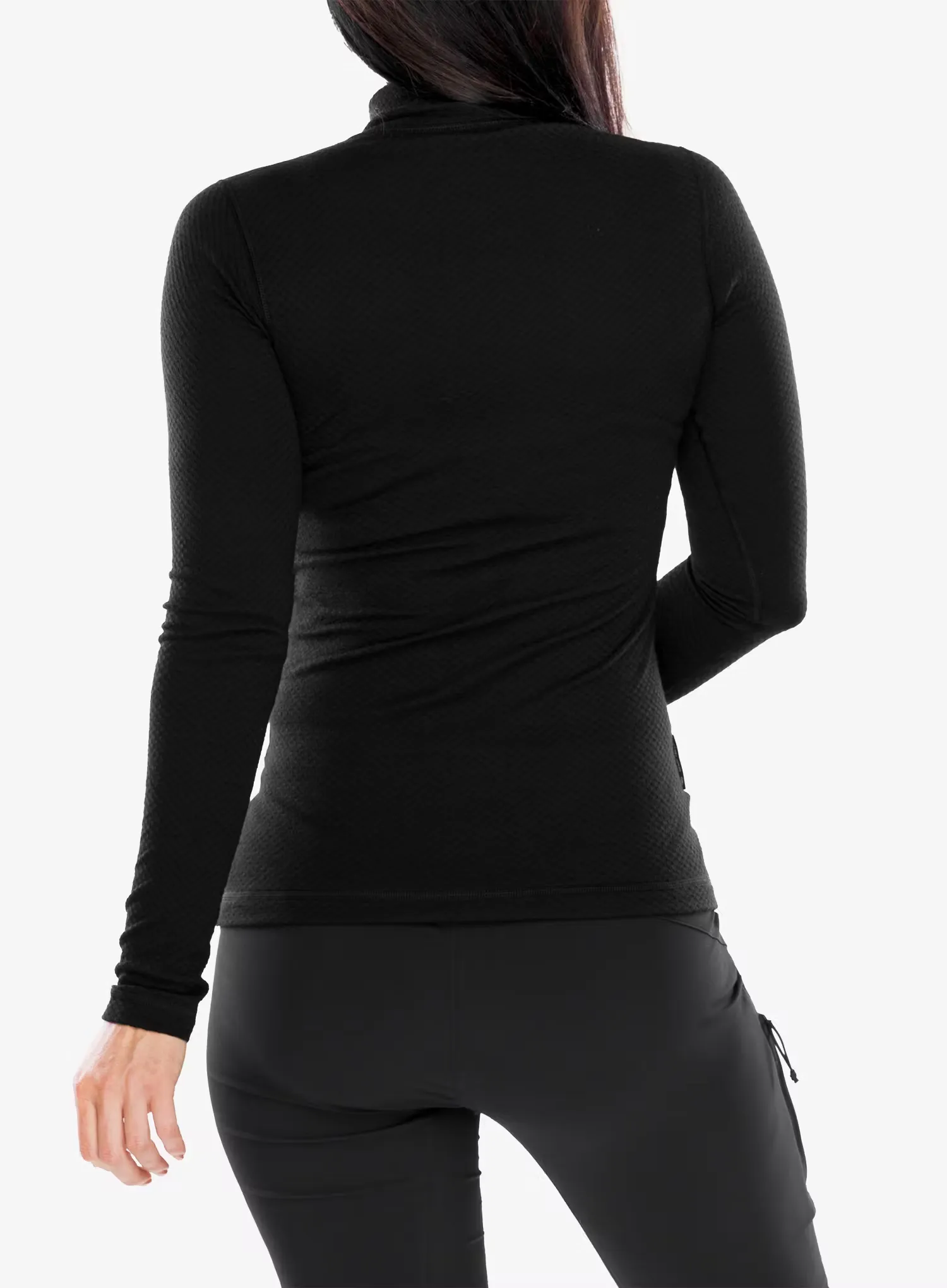 Ženska termoaktivna dukserica Sensor Merino DF Tee L/S Zip - black