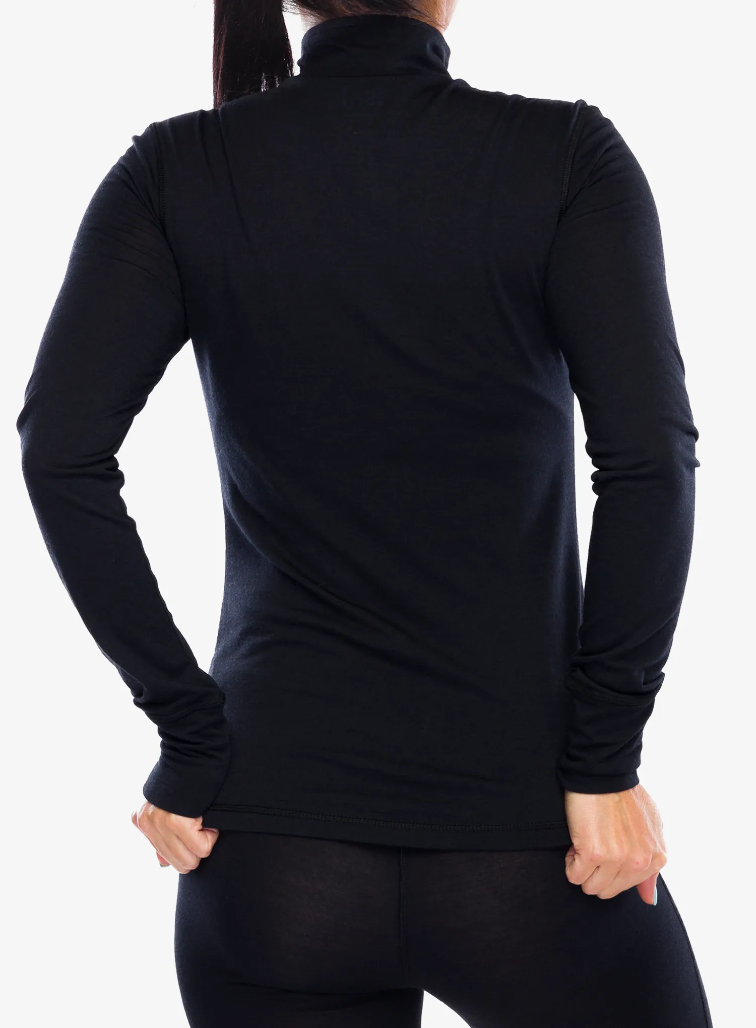 Ženska termoaktivna dukserica Super.natural Tundra175 Zip 1/4 - jet black