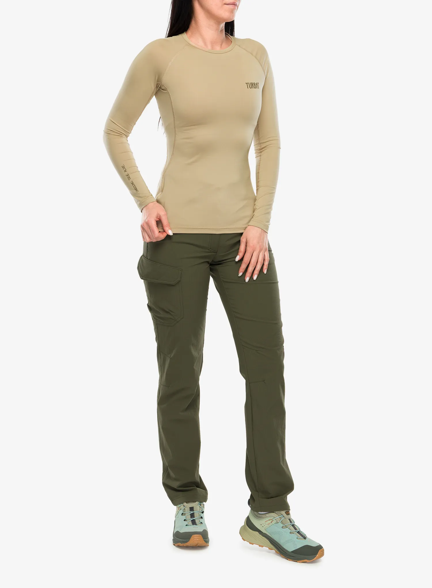 Ženska termoaktivna dukserica Turbat Hike Lite LS Thermo T-Shirt - cornstalk sand