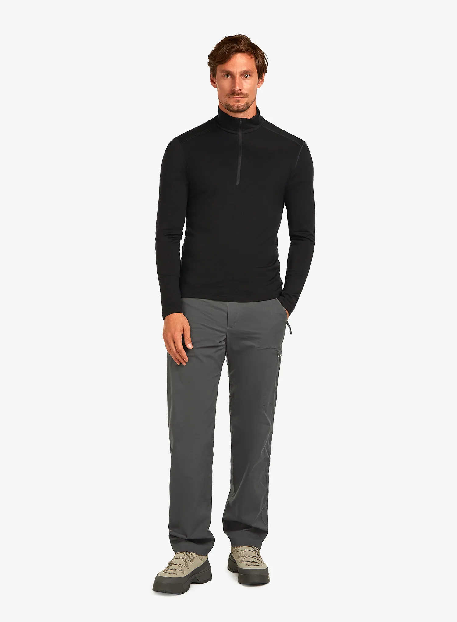 Termoaktivna dukserica Icebreaker 200 Oasis L/S Half Zip - black