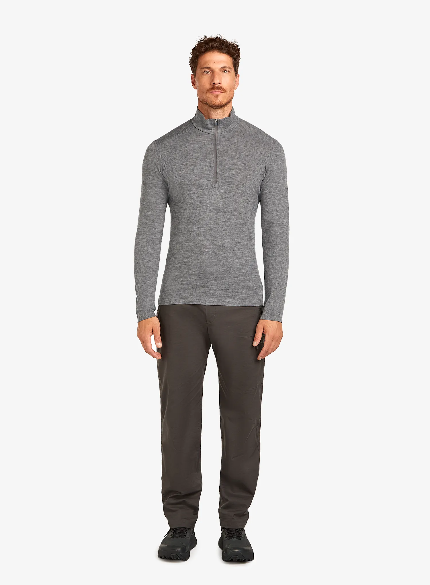 Termoaktivna dukserica Icebreaker 200 Oasis L/S Half Zip - gritstone hthr