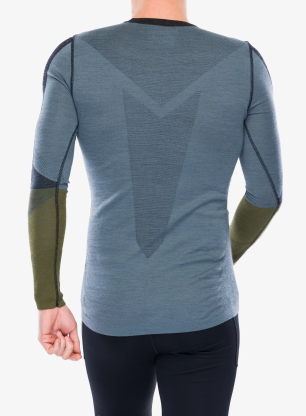 Termoaktivna dukserica Smartwool Intraknit Thermal Merino BL Colorblock Crew - charcoal/winter moss