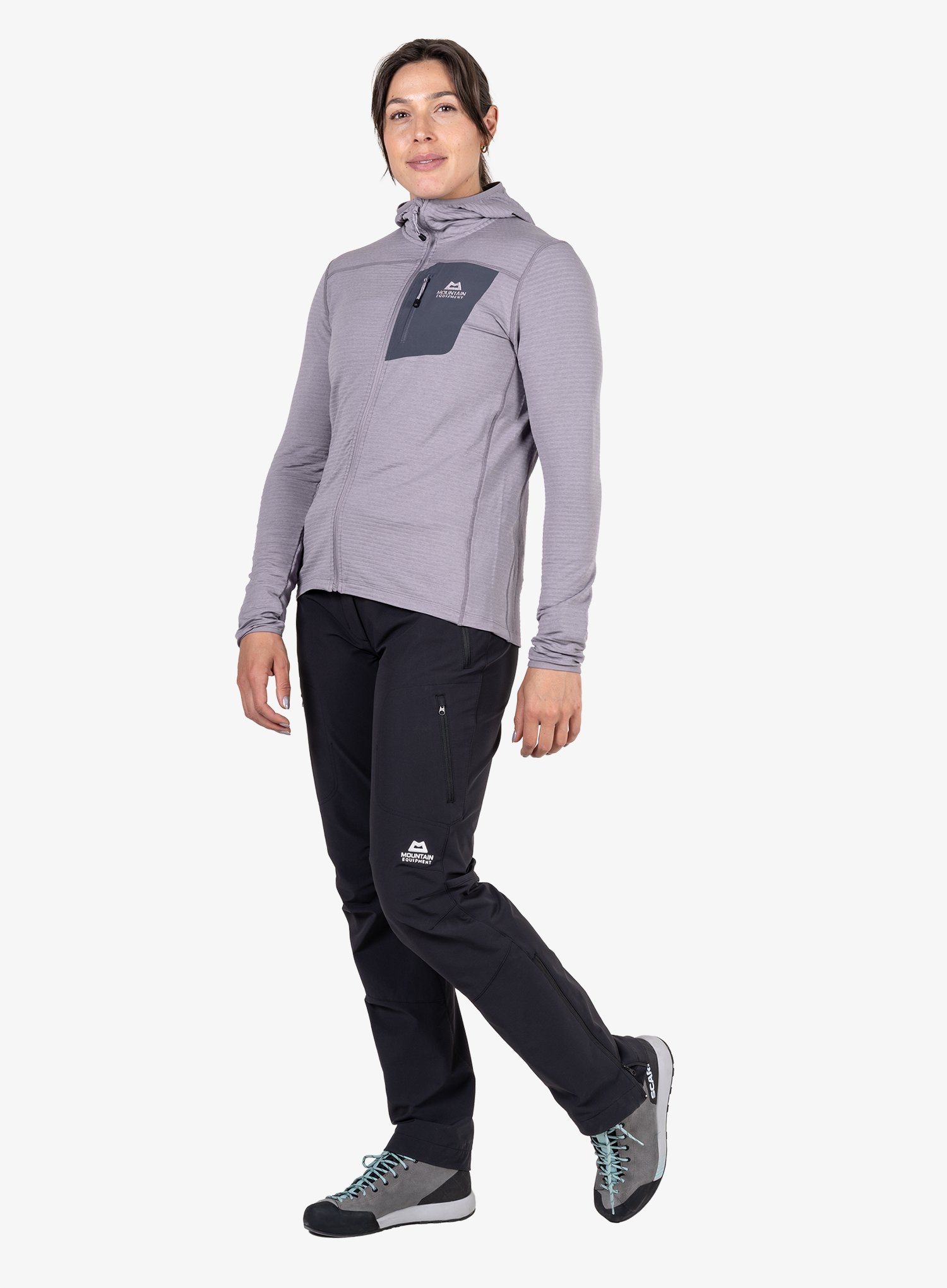 Ženska penjačka dukserica Mountain Equipment Lumiko Hooded Jacket - allium/ombre