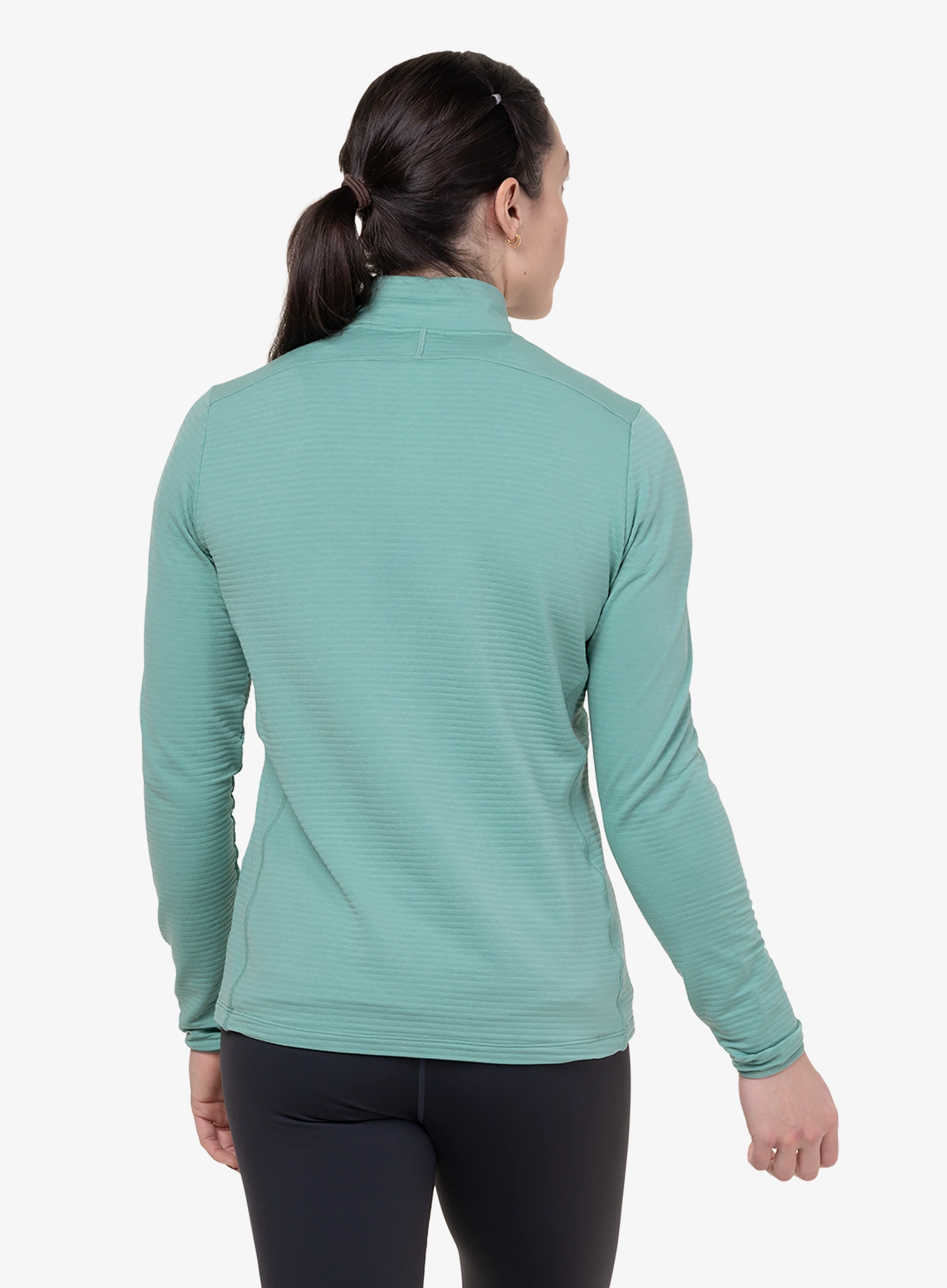 Ženska penjačka dukserica Mountain Equipment Lumiko Zip-T - lichen green/d.teal