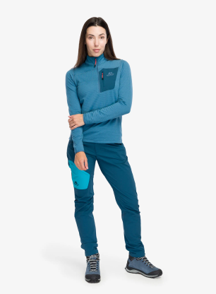 Ženska penjačka dukserica Mountain Equipment Lumiko Zip-T - stellar/majolica
