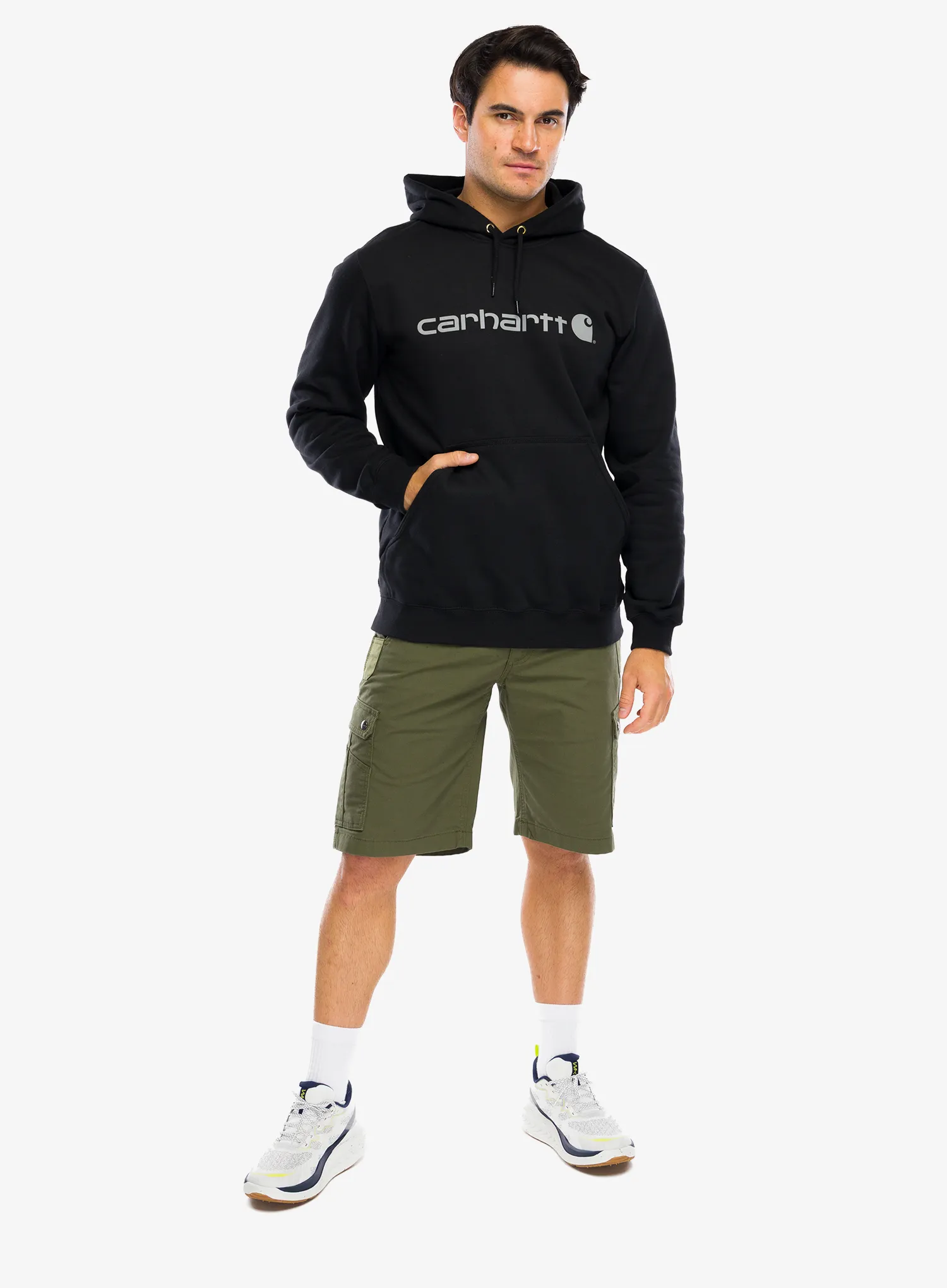 Majica s kapuljačom Carhartt Marquette Logo Sweatshirt - black/gray