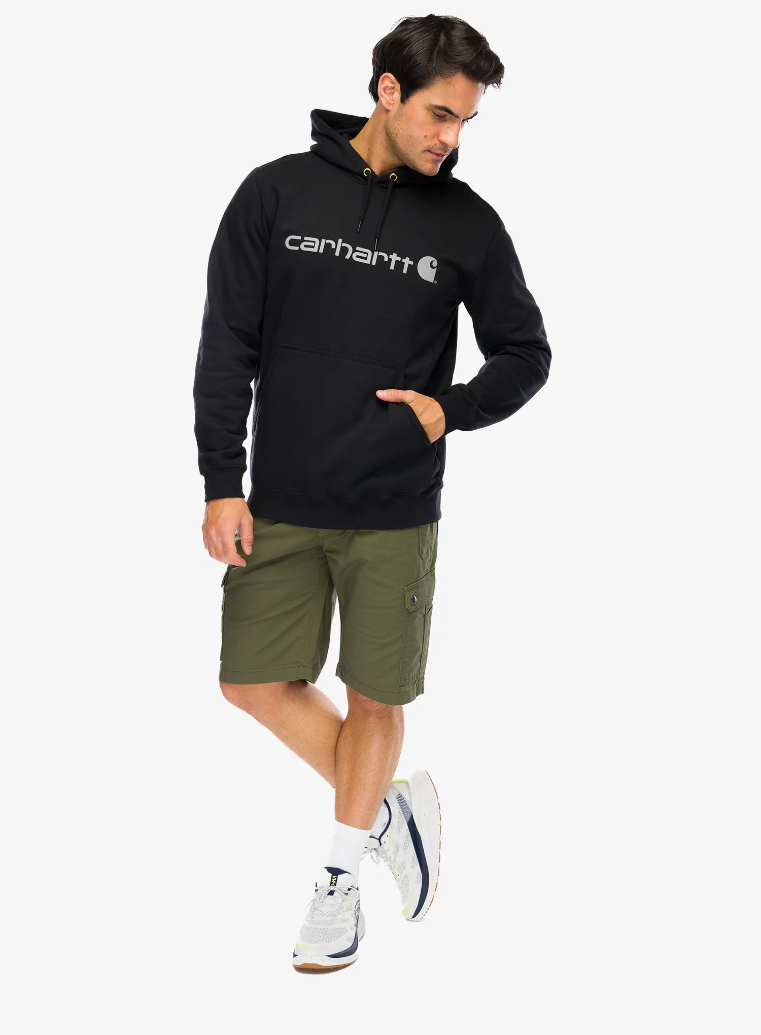 Majica s kapuljačom Carhartt Marquette Logo Sweatshirt - black/gray