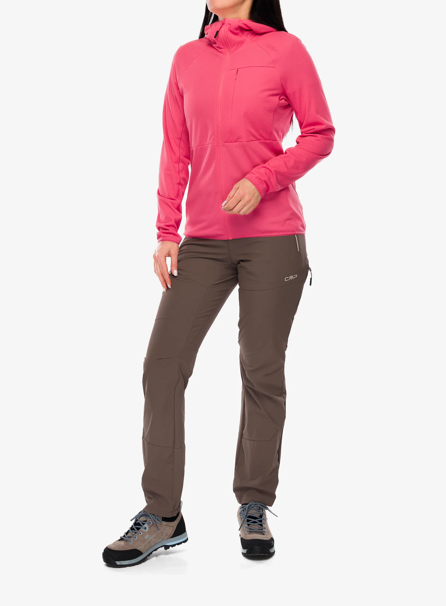 Dukserica s kapuljačom ženska CMP Skylea Jacket - coral