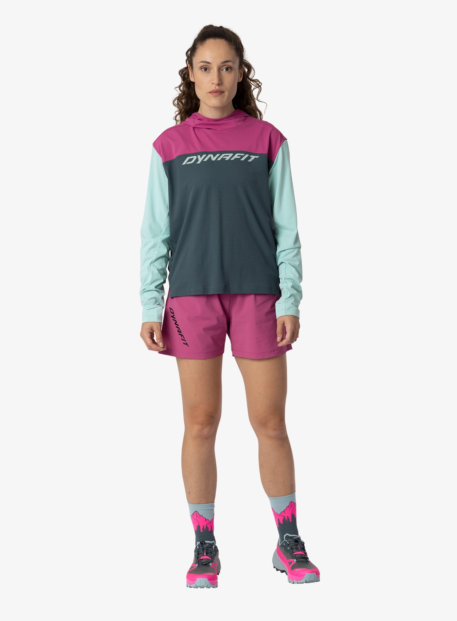 Dukserica s kapuljačom ženska Dynafit Traverse Sun Hoody - cinder/magenta
