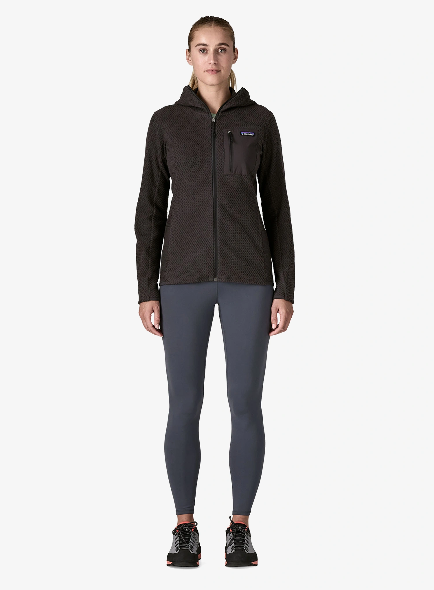 Dukserica s kapuljačom ženska Patagonia R1 Air Full-Zip Hoody - black