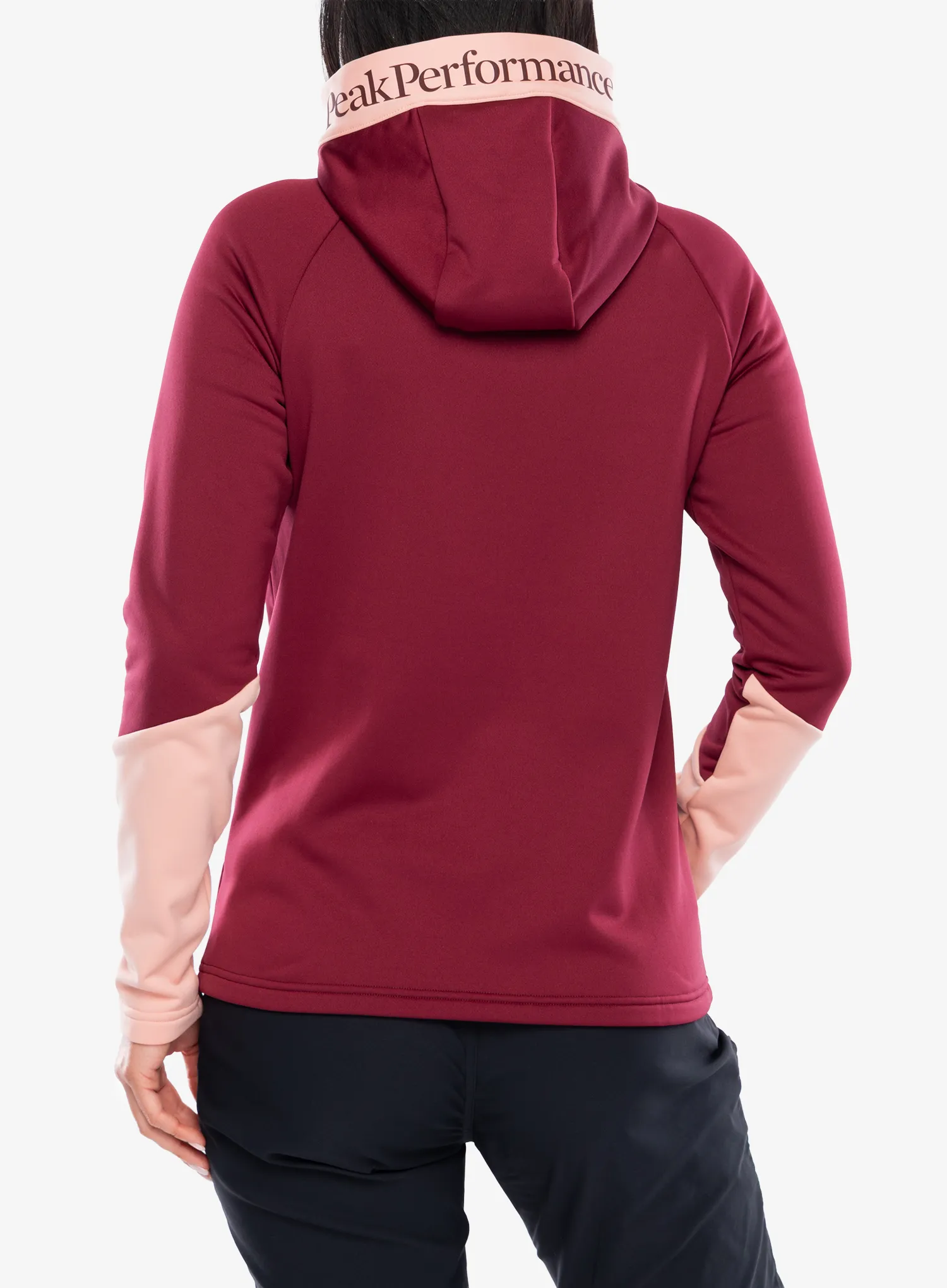 Dukserica s kapuljačom ženska Peak Performance Rider Essentials Zip Hood - vertical zenith/peach fuzz