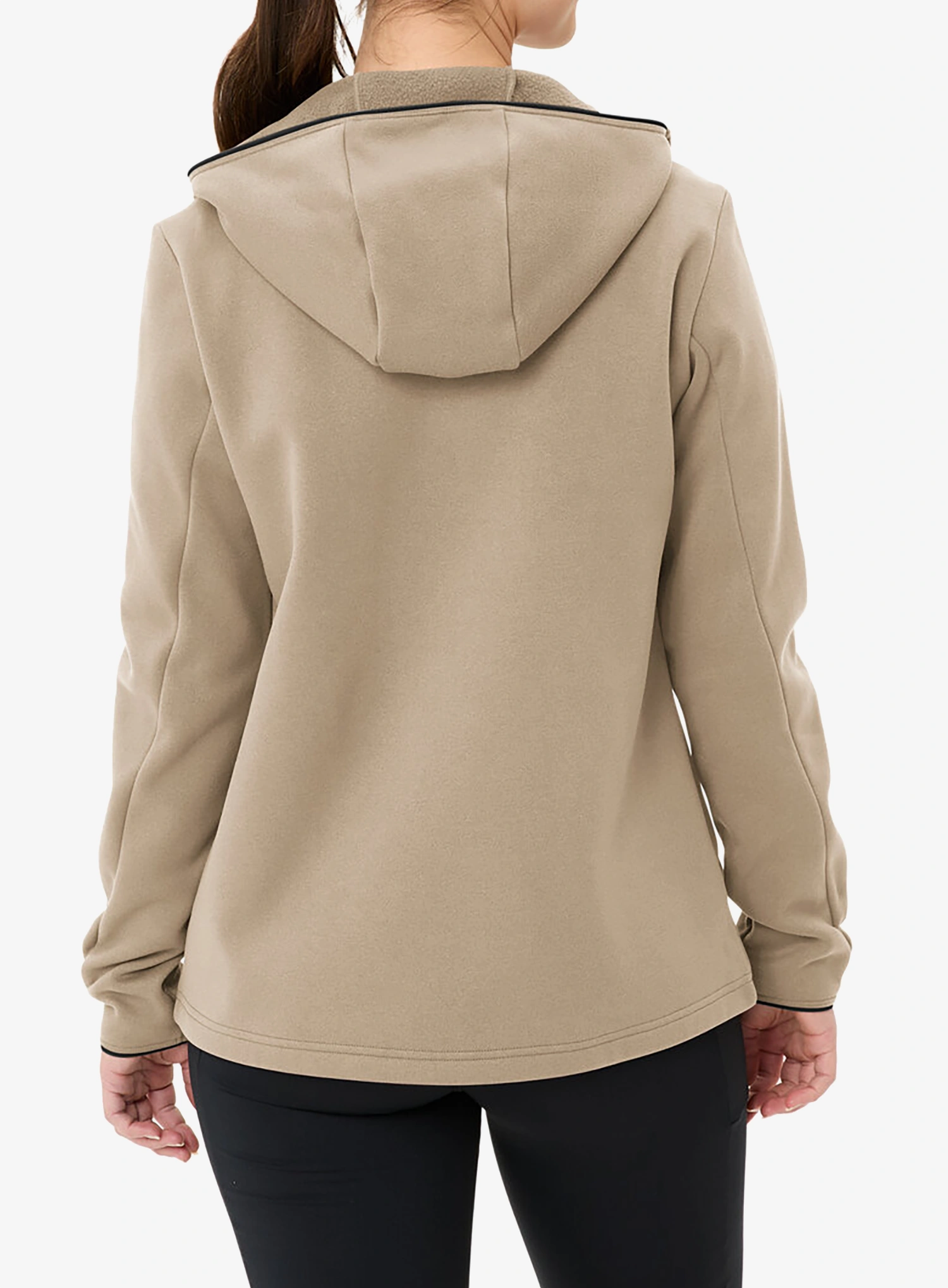 Dukserica s kapuljačom ženska Vaude Idris Fleece Hoody - linen