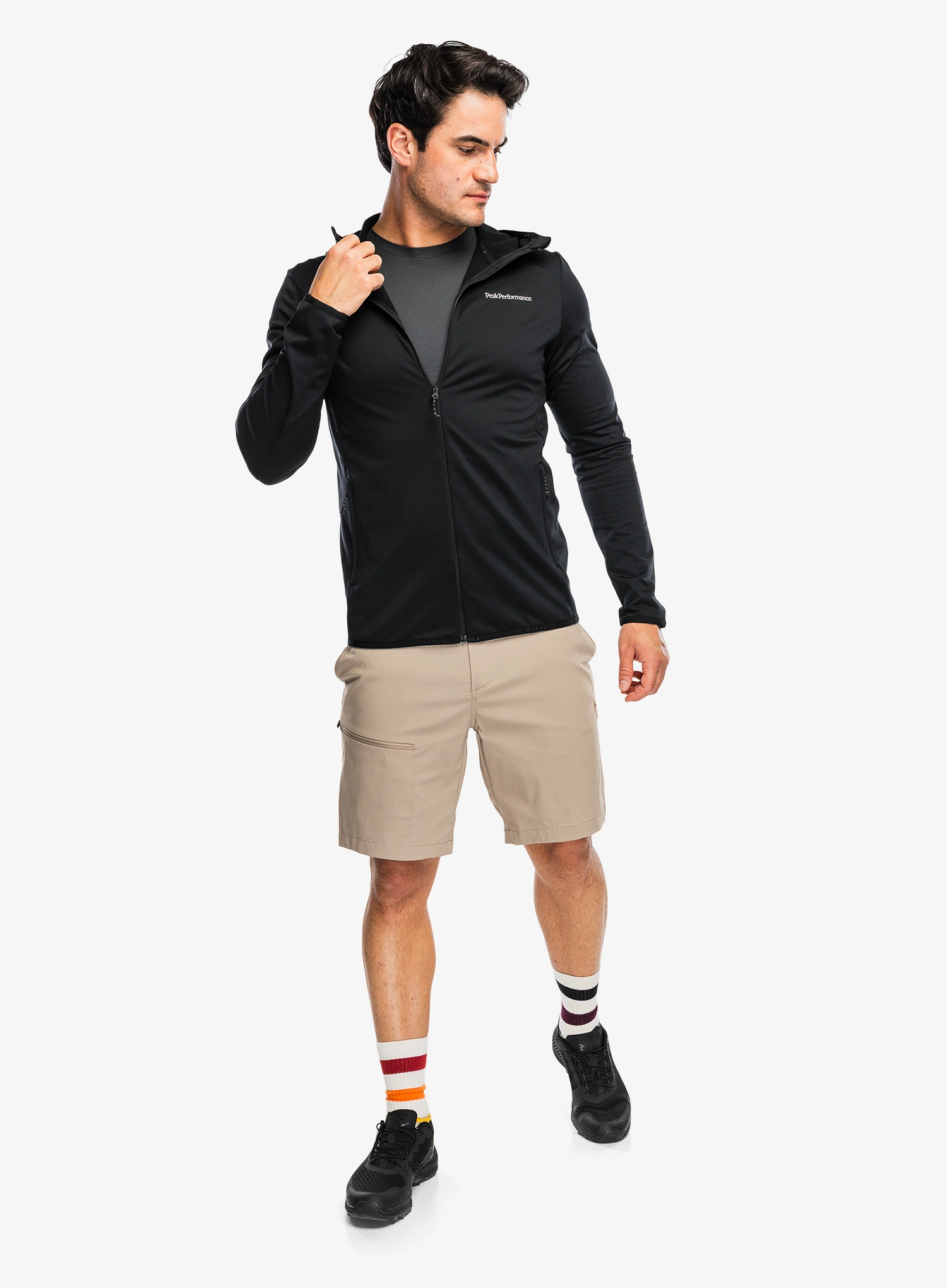 Majica s kapuljačom Peak Performance Light Zip Hood - black