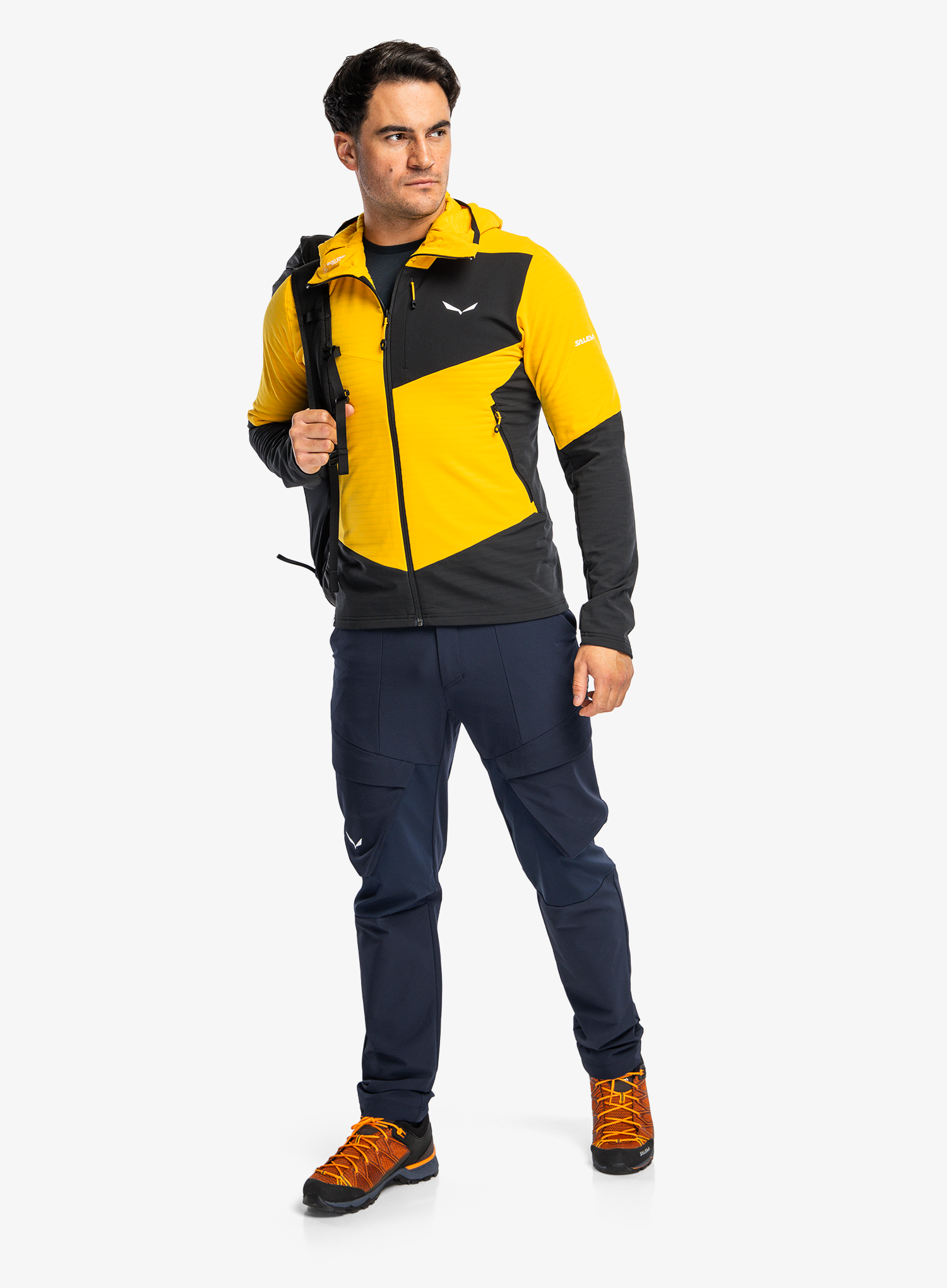 Majica s kapuljačom Salewa Ortles Fleece Pro Hd Jacket - gold