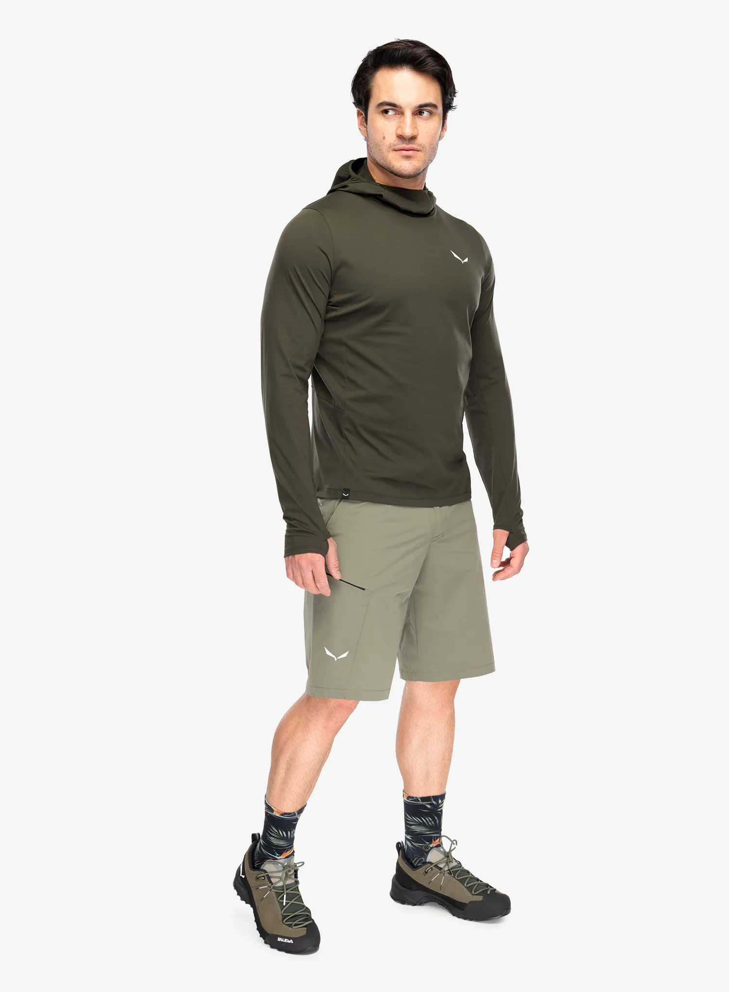 Majica s kapuljačom Salewa Puez Sun Hoodie - dark olive