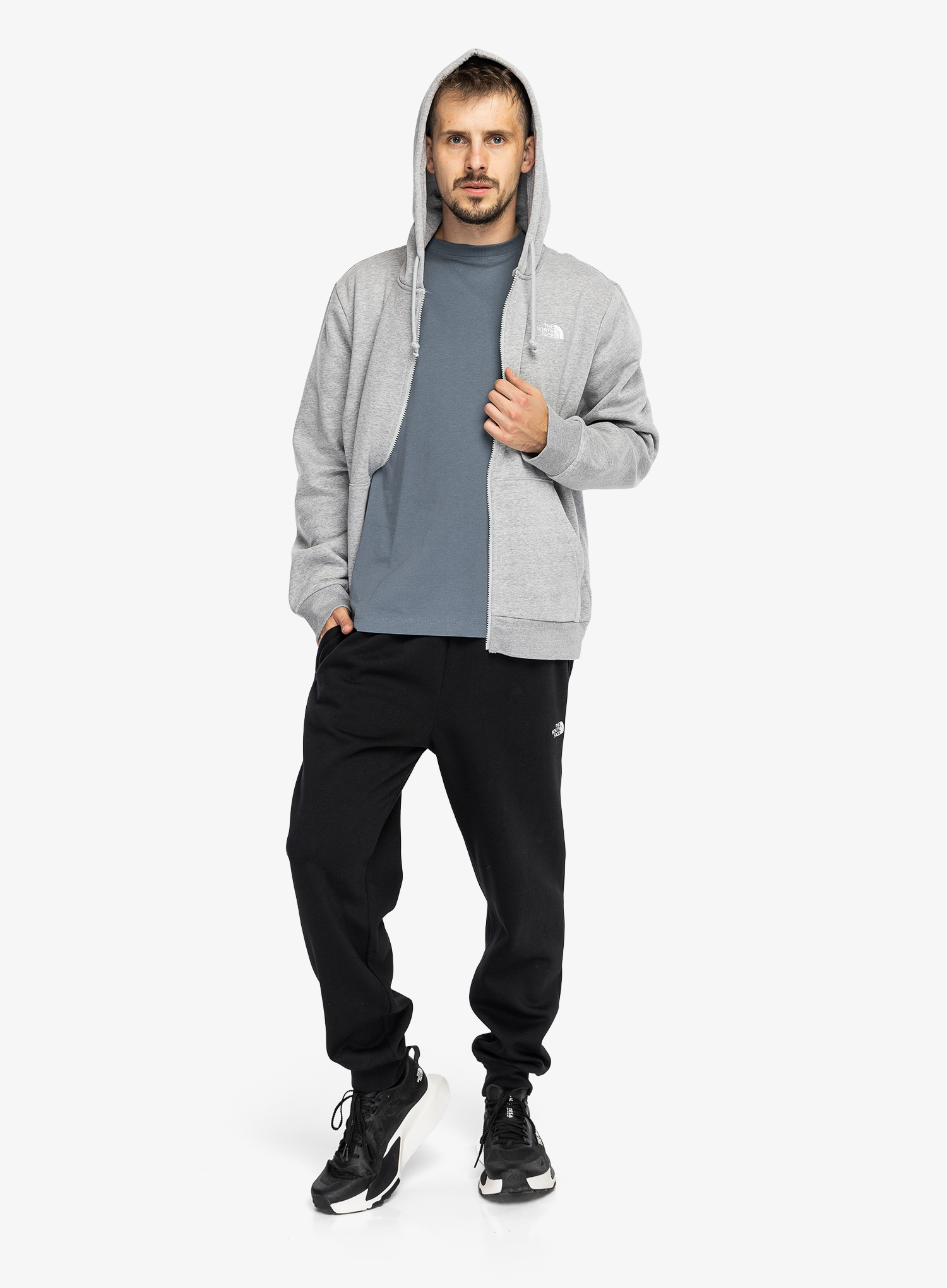 Majica s kapuljačom The North Face Evolution Simple Dome Regular Full Zip - pale grey heather