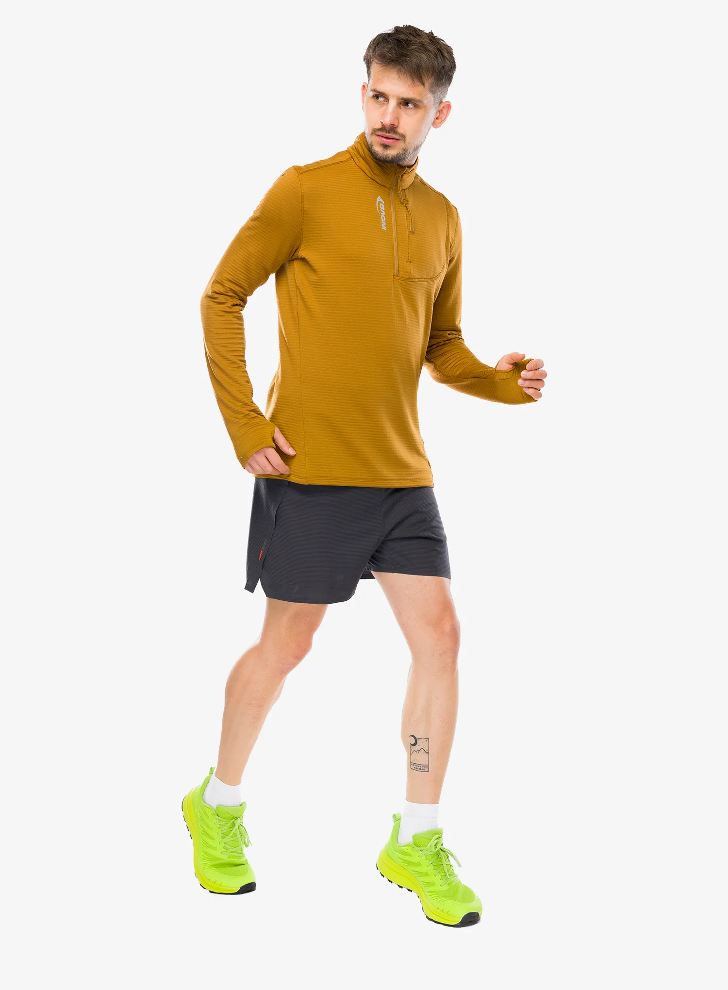 Dukserica s 1/2 patentnim zatvaračem Inov-8 Adventure Mid Half Zip - brown