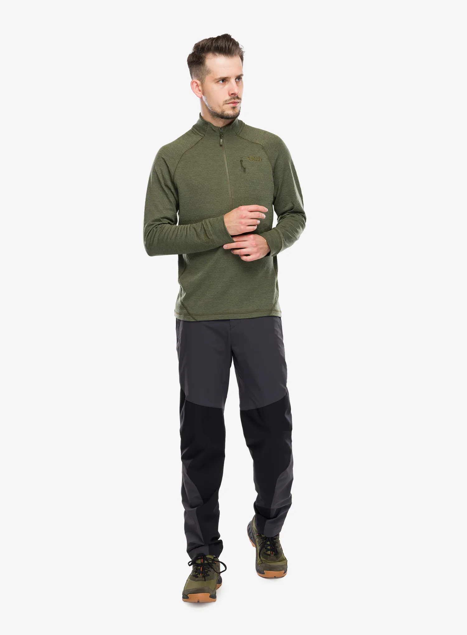 Dukserica s 1/2 patentnim zatvaračem Rab Nexus Pull-On - olive