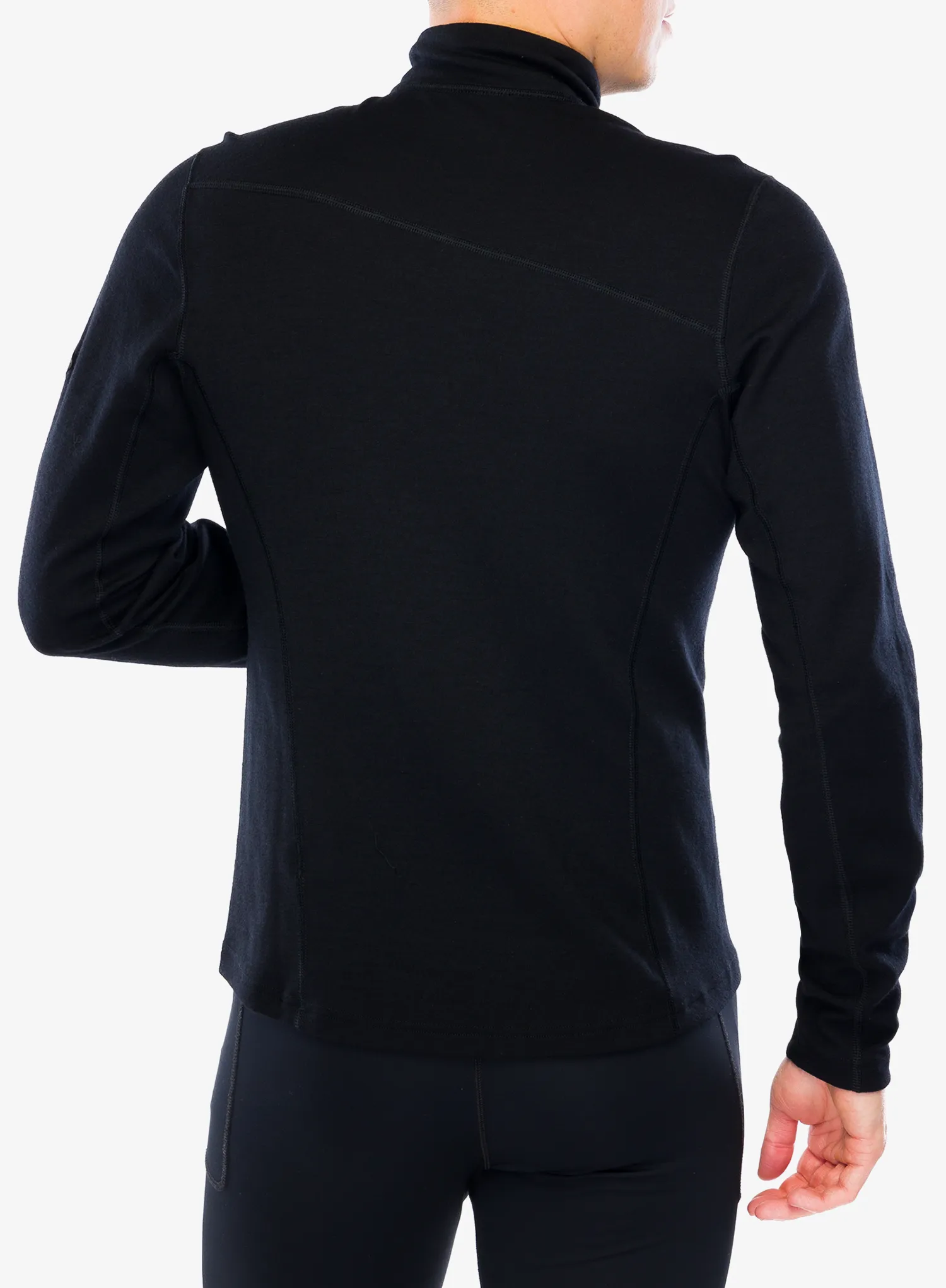 Dukserica s 1/2 patentnim zatvaračem Sensor Merino Upper Sweatshirt Halfzip - black