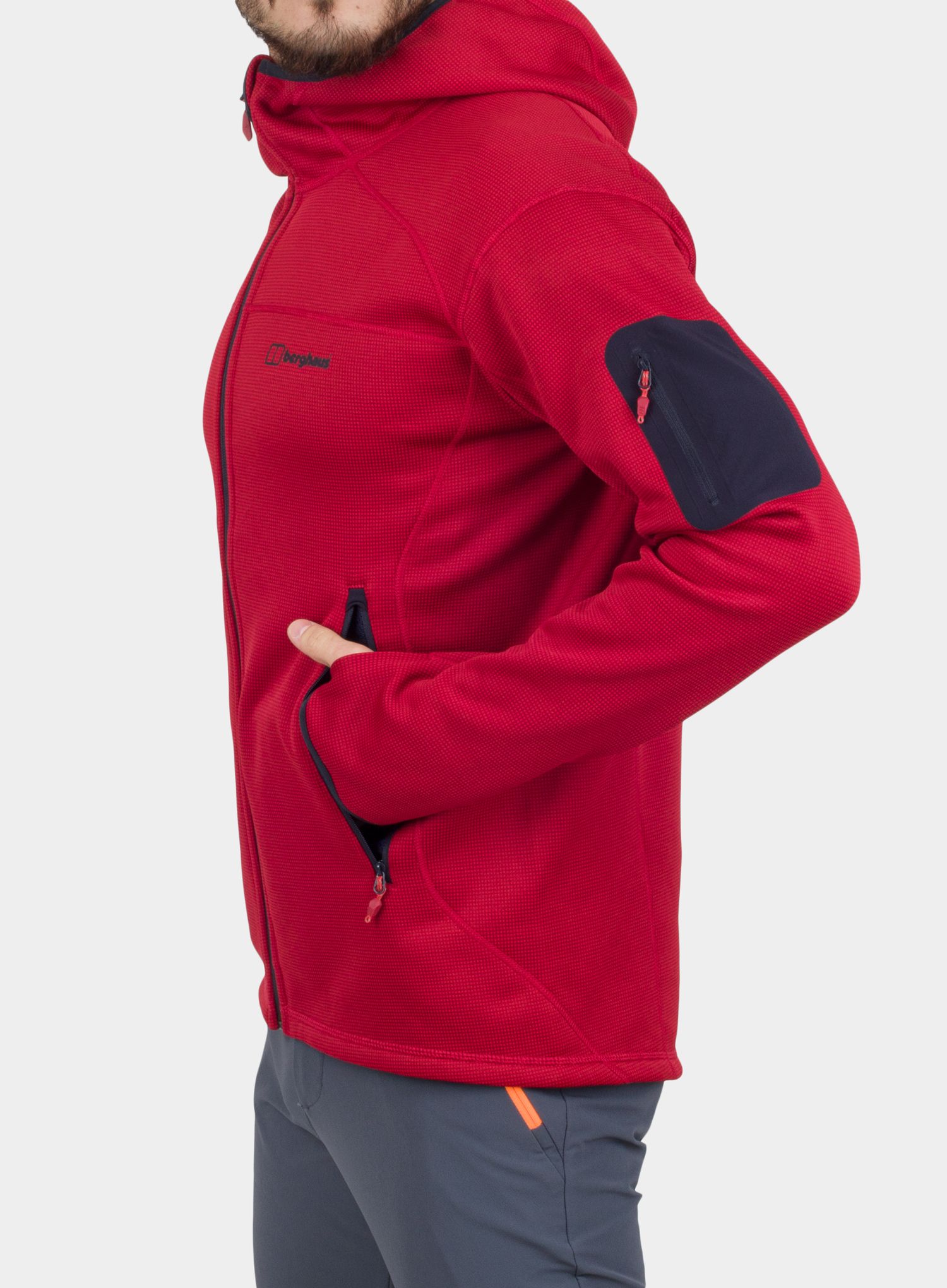 Jakna od flisa Berghaus Pravitale MTN 2.0 Hooded Jacket - red/red