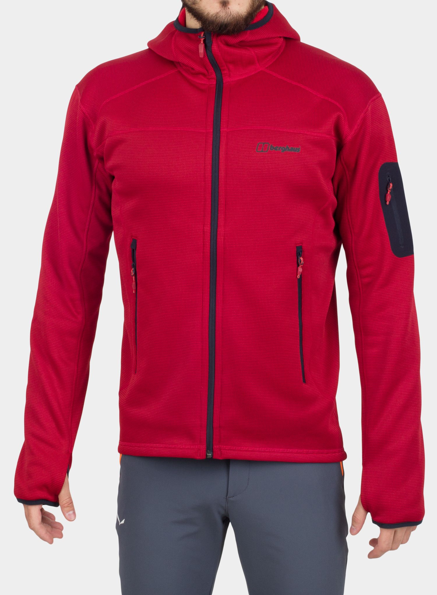 Jakna od flisa Berghaus Pravitale MTN 2.0 Hooded Jacket - red/red