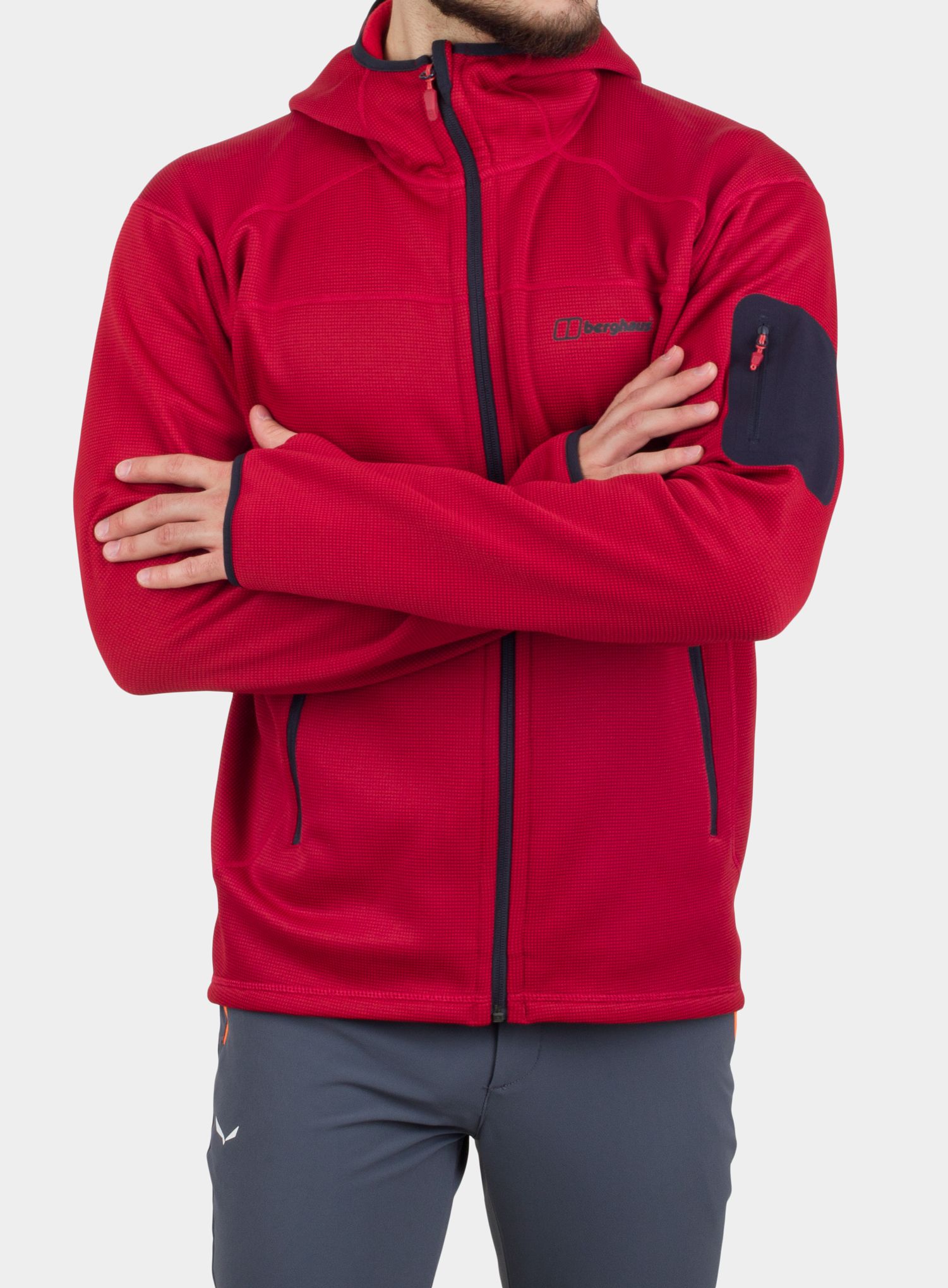 Jakna od flisa Berghaus Pravitale MTN 2.0 Hooded Jacket - red/red