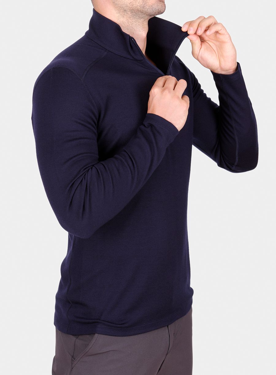 Dukserica Icebreaker 260 Tech L/S Half Zip - midnight navy