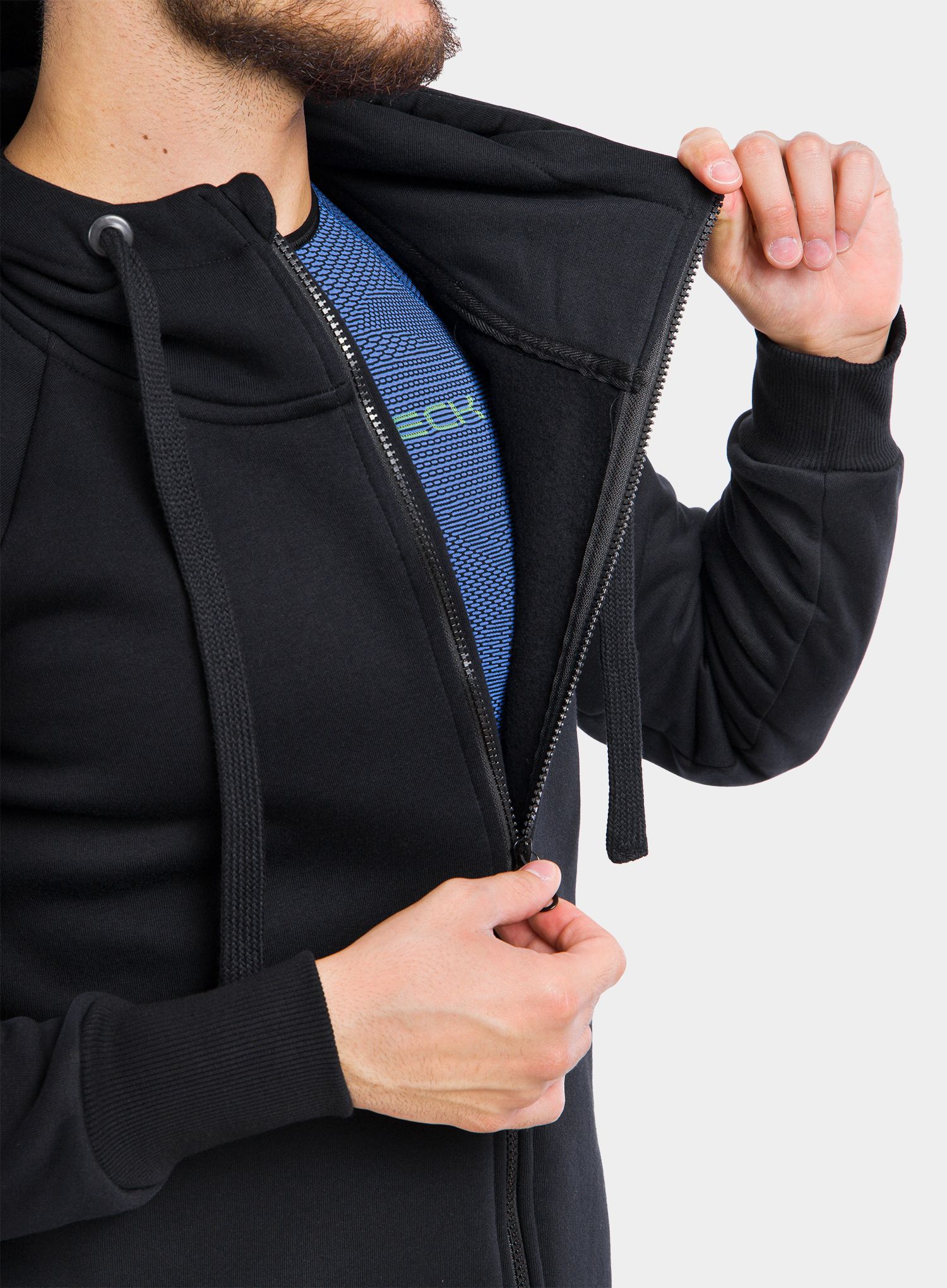 Dukserica na otkopčavanje Majesty Super Zipped Hoodie - black