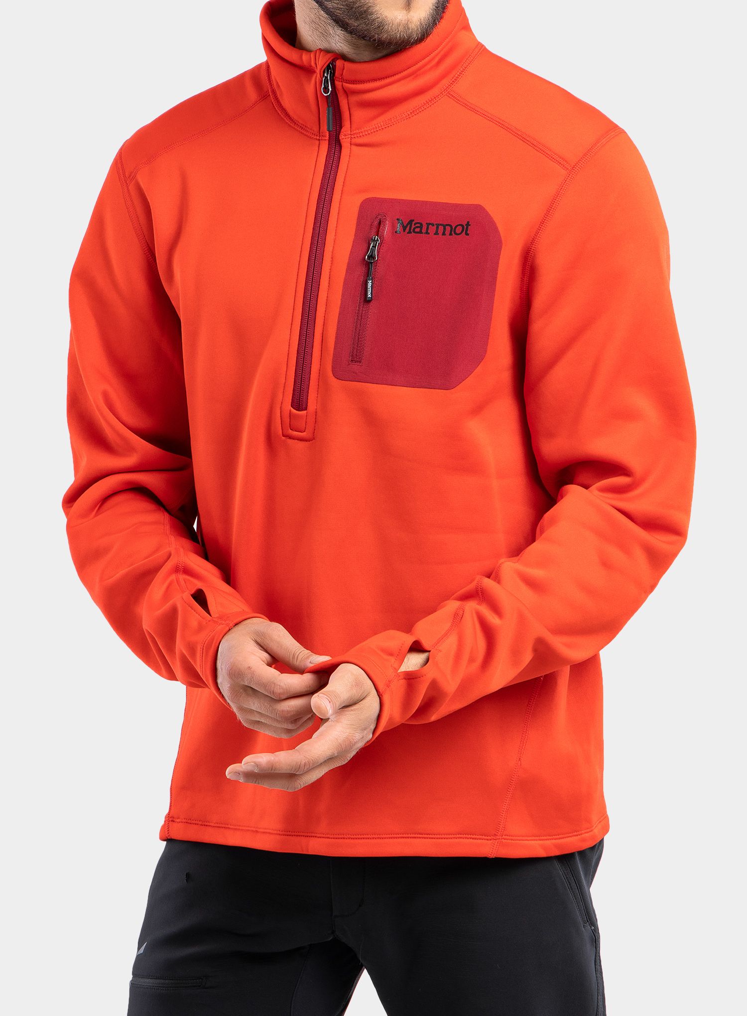 Dukserica od flisa Marmot Olden Polartec 1/2 Zip - victory red