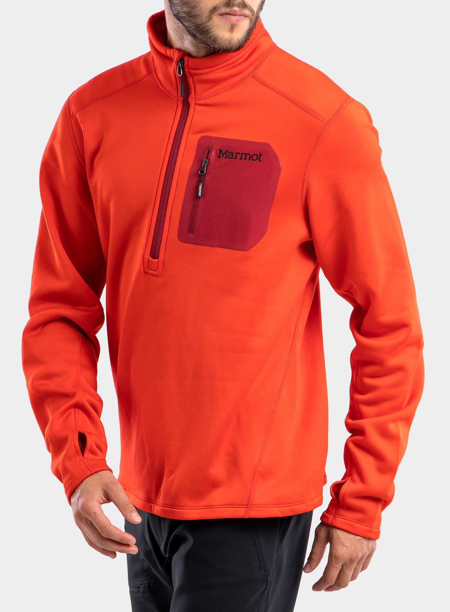 Dukserica od flisa Marmot Olden Polartec 1/2 Zip - victory red