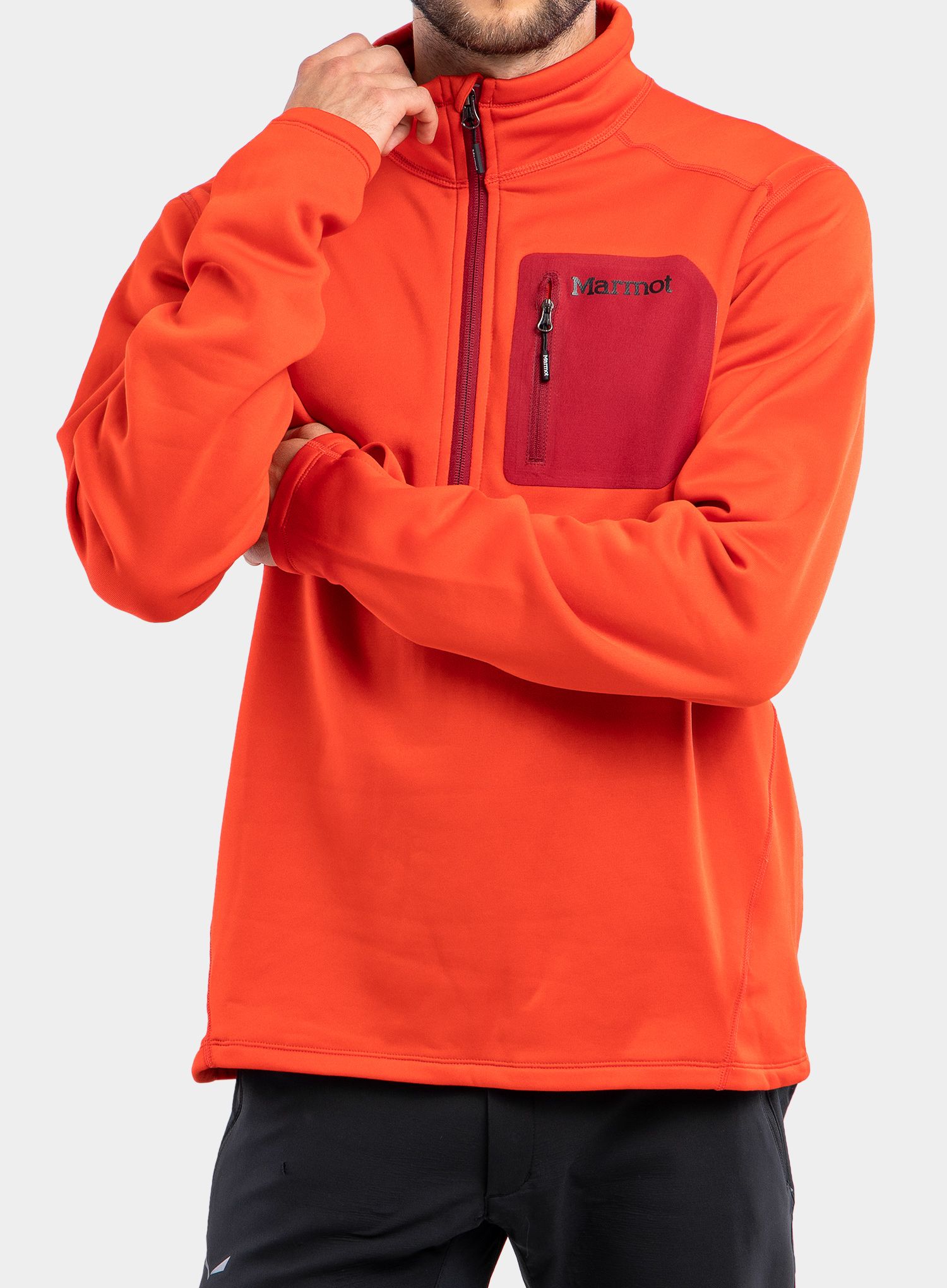 Dukserica od flisa Marmot Olden Polartec 1/2 Zip - victory red