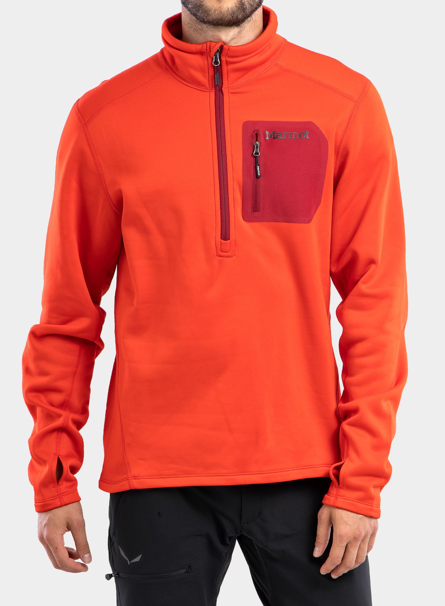 Dukserica od flisa Marmot Olden Polartec 1/2 Zip - victory red