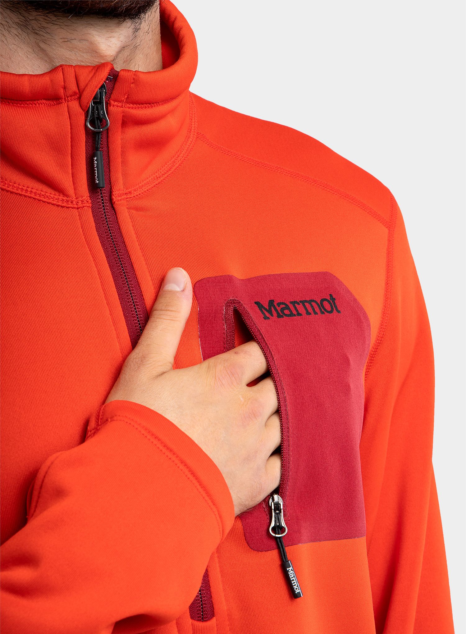 Dukserica od flisa Marmot Olden Polartec 1/2 Zip - victory red