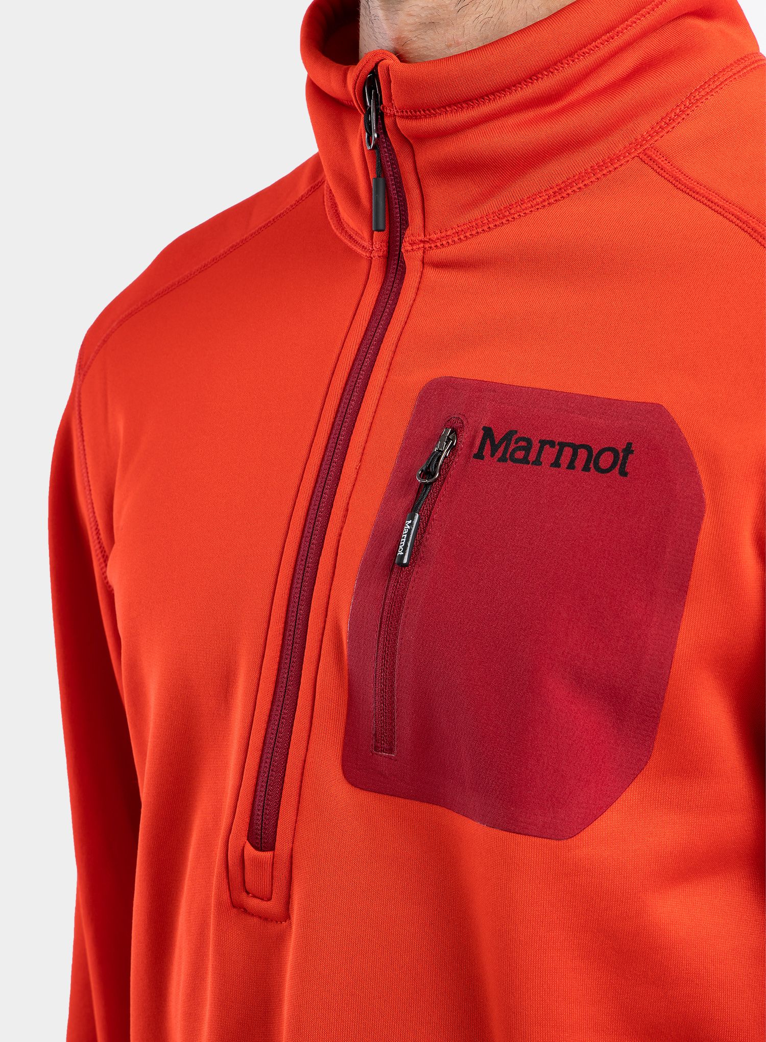 Dukserica od flisa Marmot Olden Polartec 1/2 Zip - victory red
