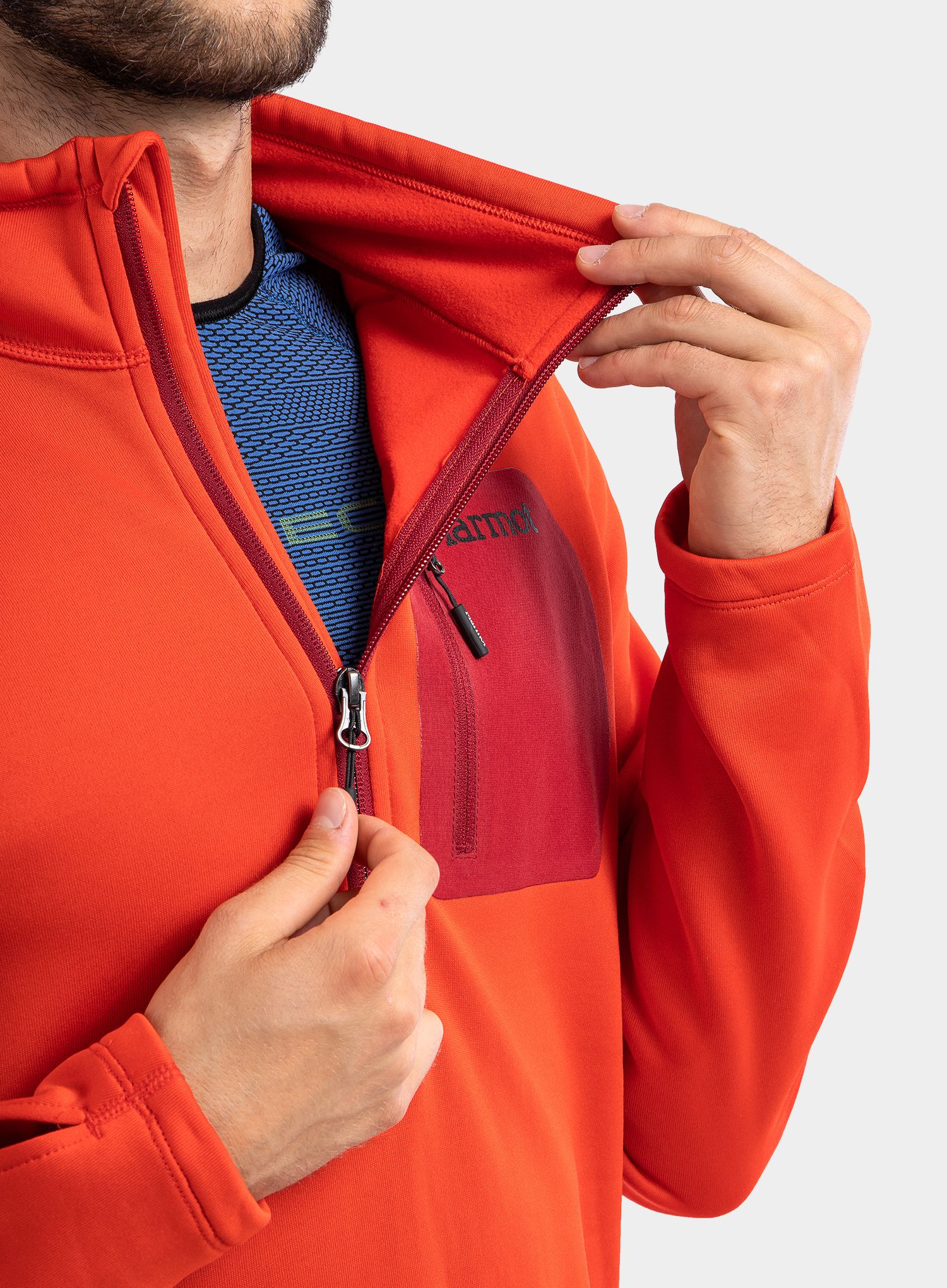 Dukserica od flisa Marmot Olden Polartec 1/2 Zip - victory red