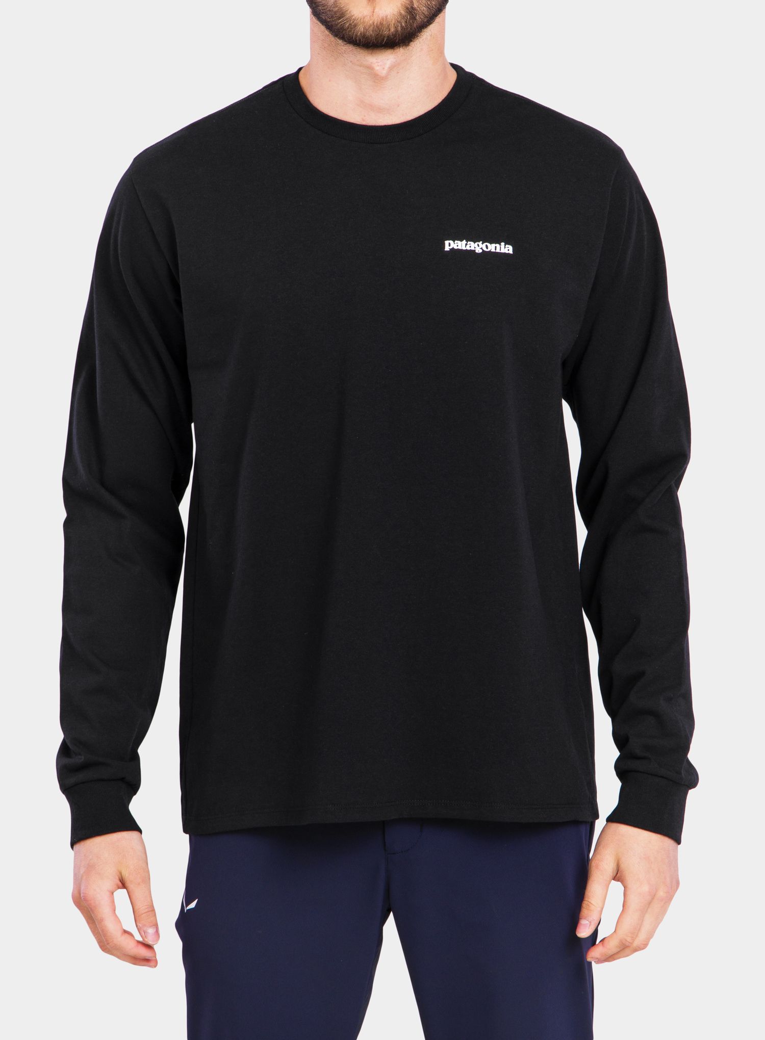 Dukserica Patagonia L/S P-6 Logo Responsibili-Tee - black