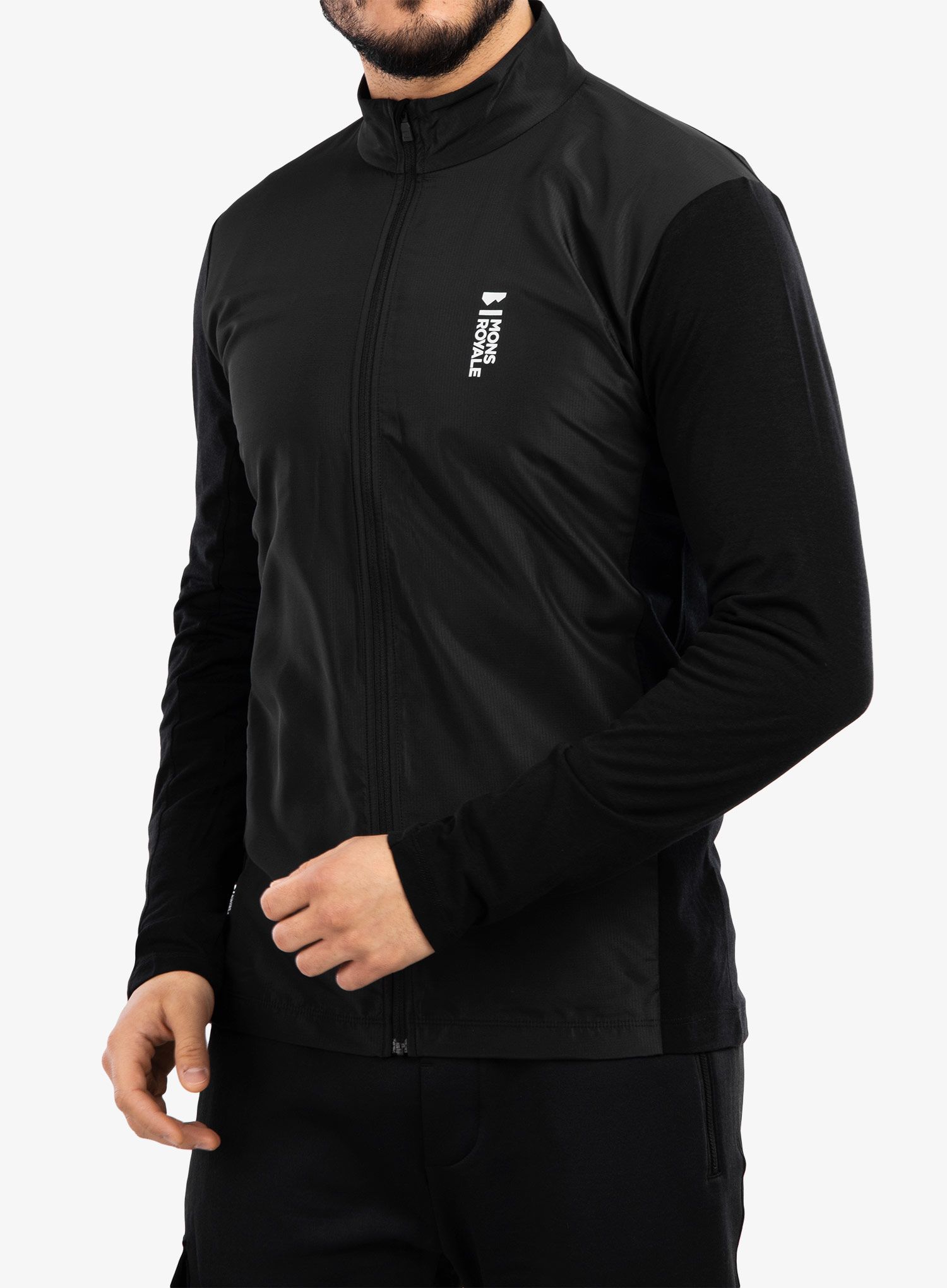 Biciklistička dukserica Mons Royale Redwood Wind Jersey - black