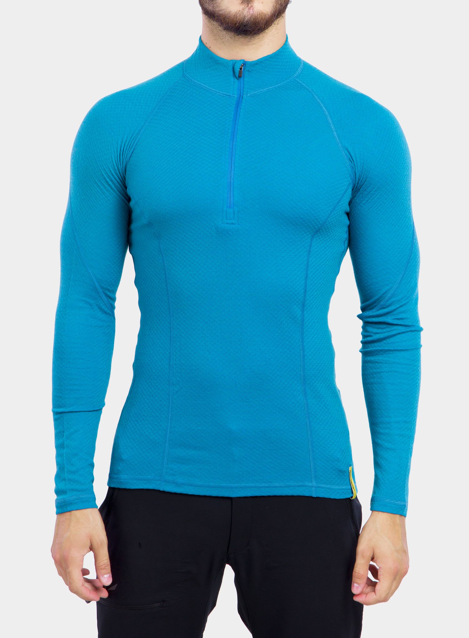Dukserica Sensor Merino DF Tee L/S Zip - blue