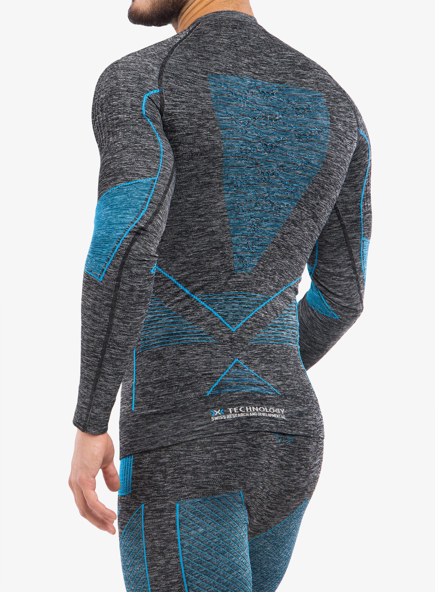 Termoaktivna dukserica X-Bionic Energy Accumulator 4.0 Shirt - dark grey melange/blue