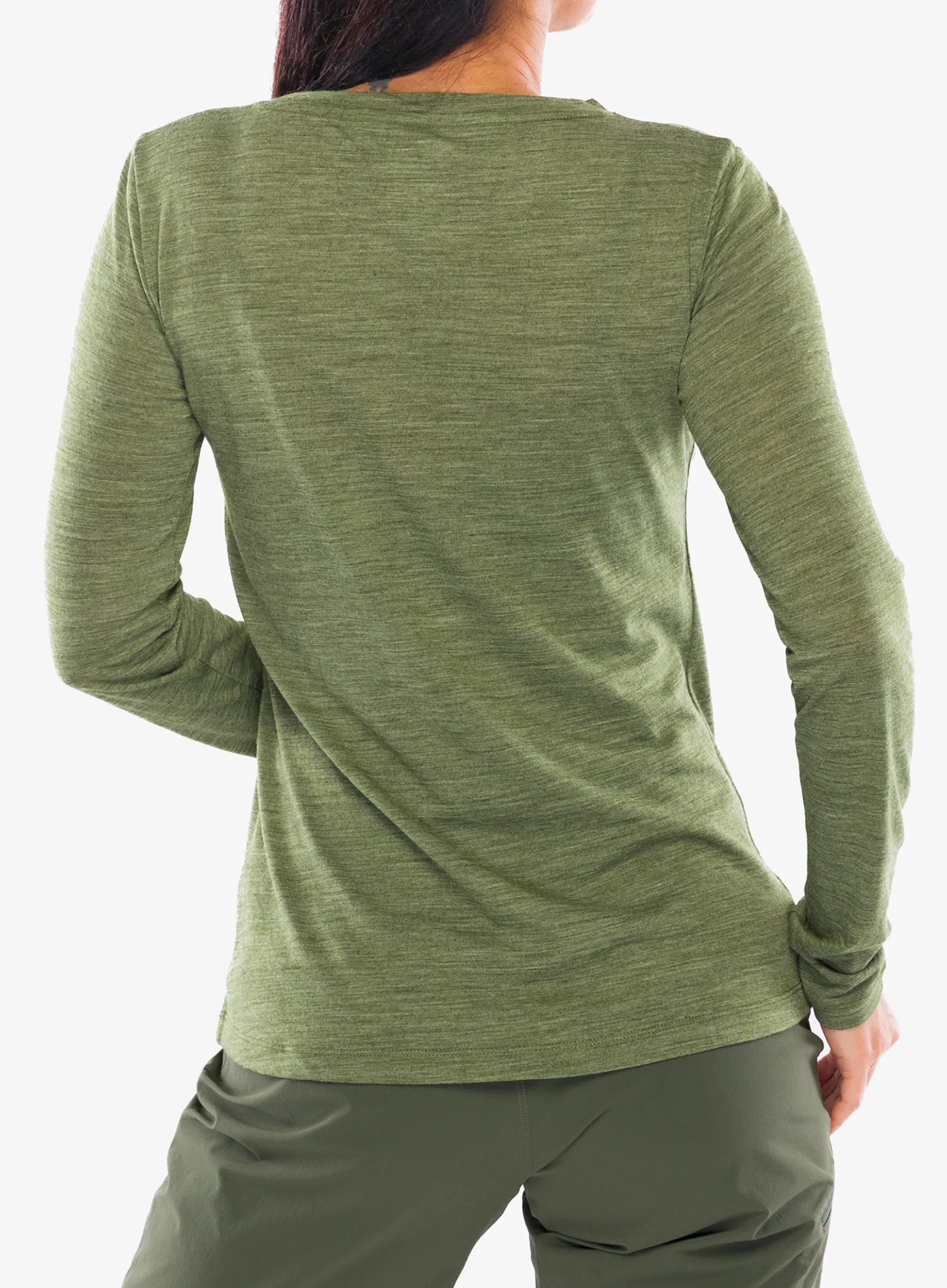 Ženska bluza dugih rukava Super.natural Berggluck LS - leaf melange/feather grey