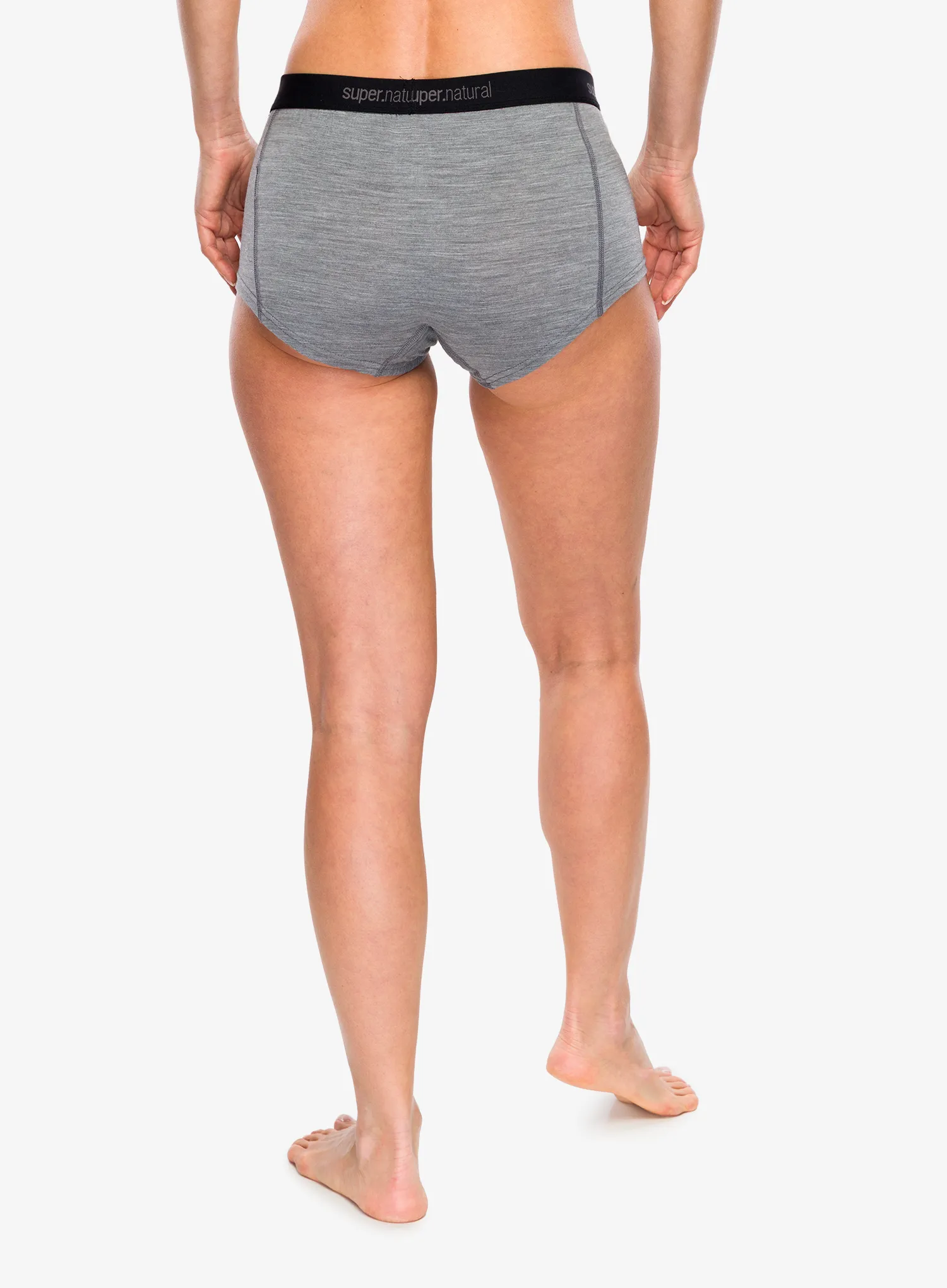 Ženske termoaktivne bokserice Super.natural Tundra175 Boyfriend Hipster - cashmere grey melange